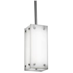 Strata 6&quot;W Smoked Silver and Opal Acrylic Pendant 0-10V LED