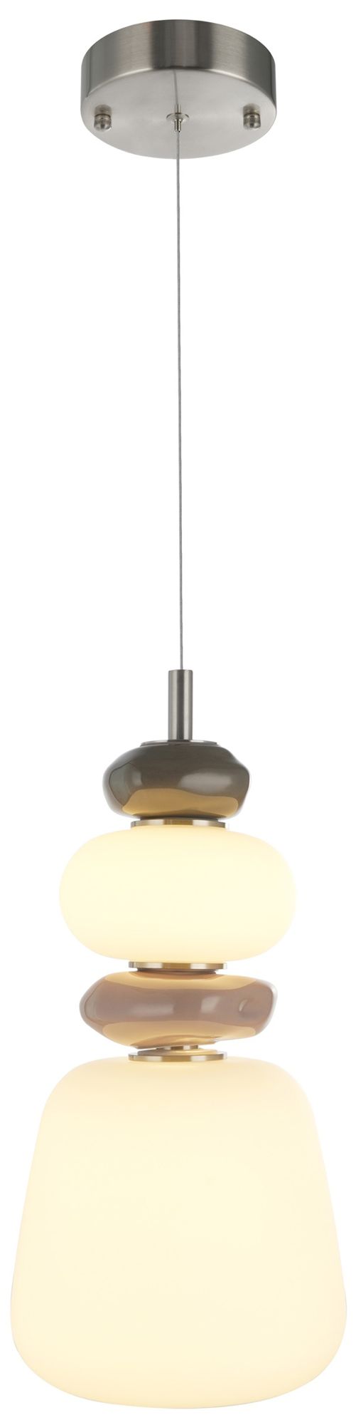 Strata 7" Wide Satin Nickel Pendant