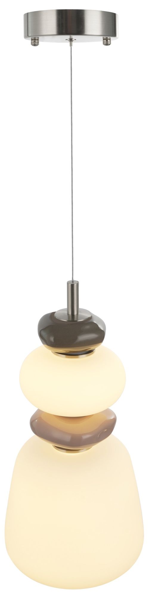Image 2 Strata 7" Wide Satin Nickel Pendant more views