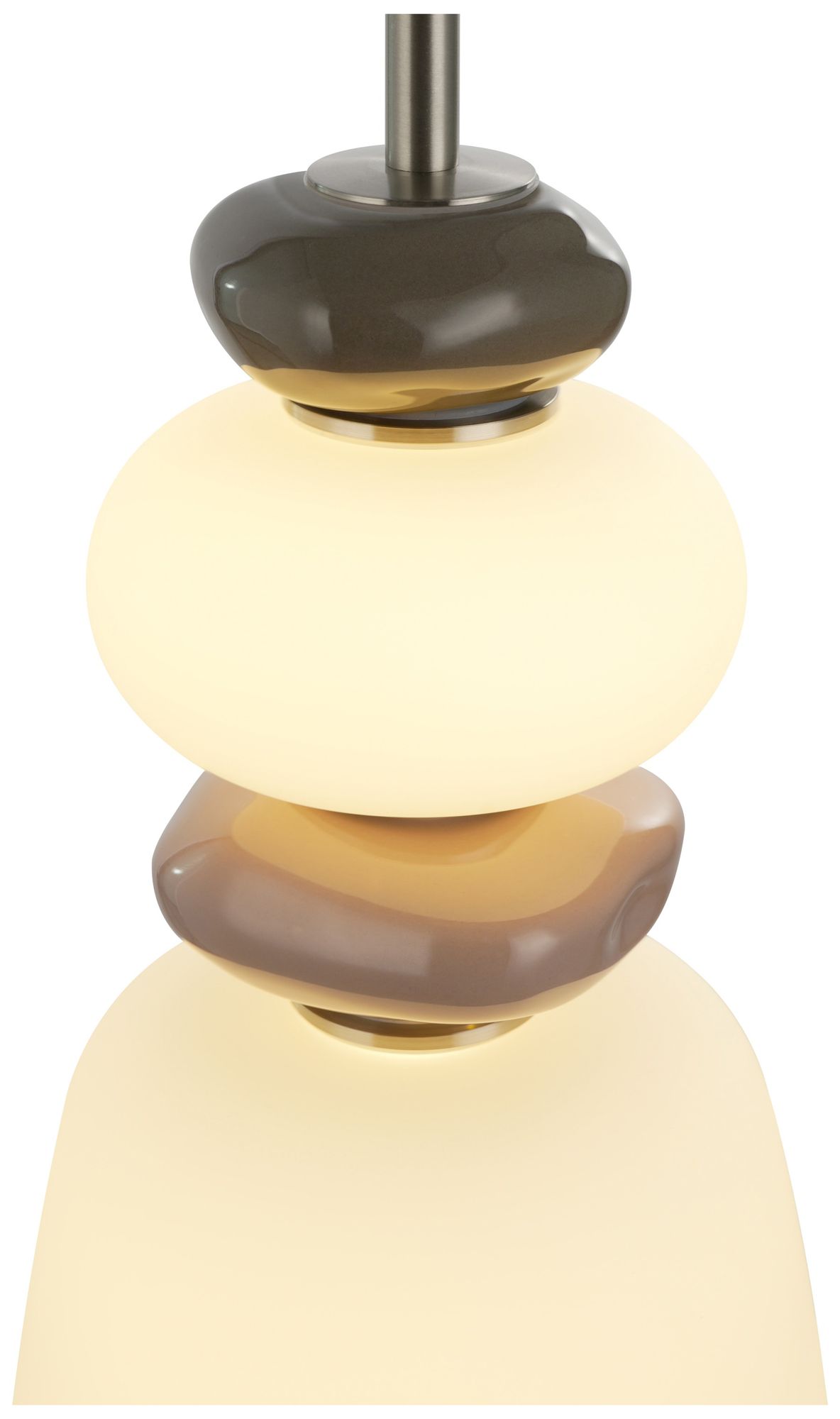 Image 4 Strata 7" Wide Satin Nickel Pendant more views