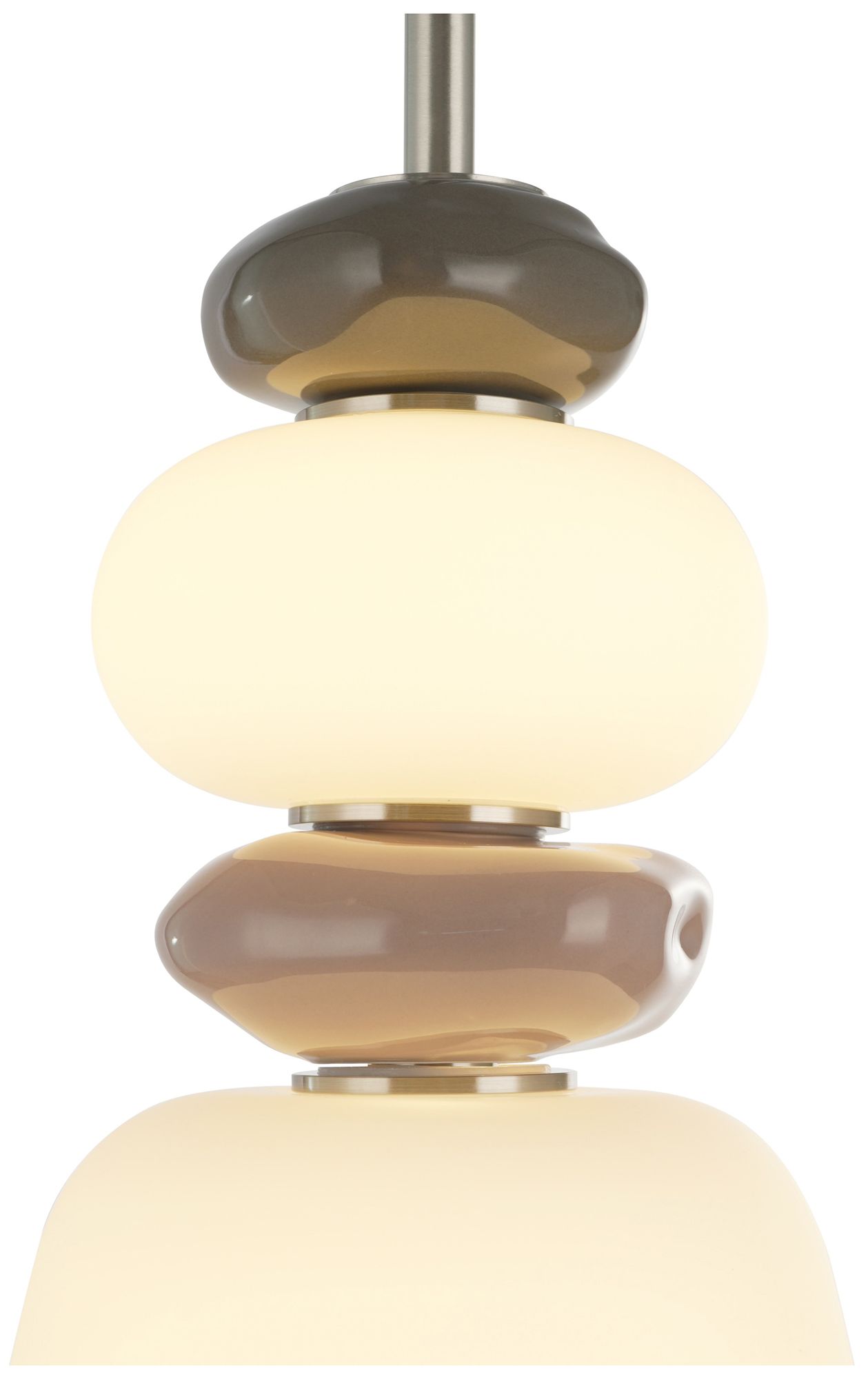 Image 5 Strata 7" Wide Satin Nickel Pendant more views