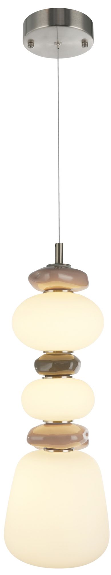 Strata 7" Wide Satin Nickel Pendant