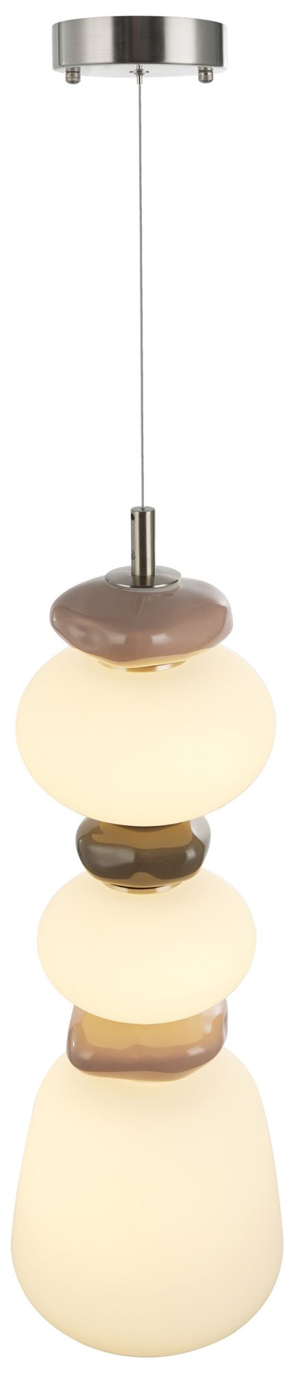 Image 2 Strata 7" Wide Satin Nickel Pendant more views