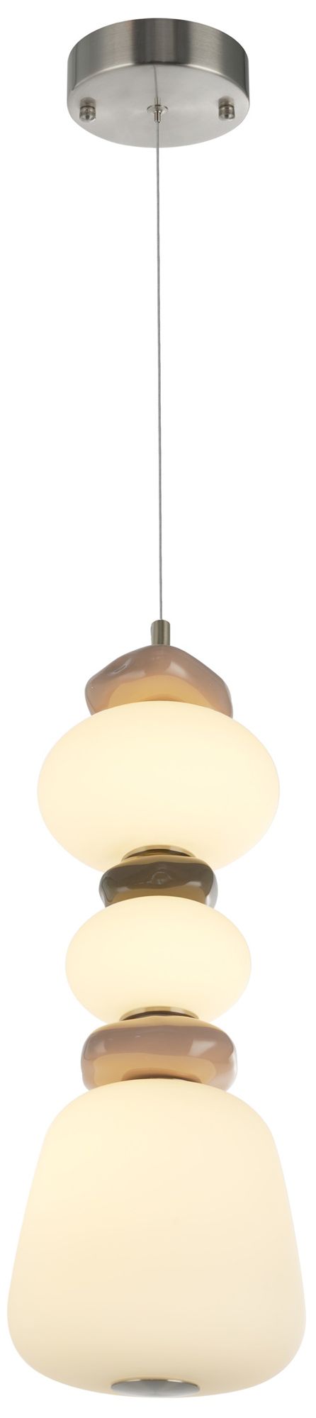 Image 3 Strata 7" Wide Satin Nickel Pendant more views