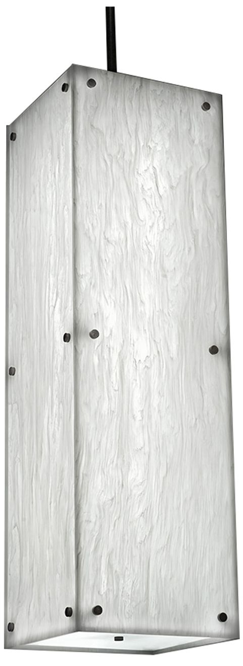 Strata 9" Wide Dark Iron|White Swirl Pendant LED Retrofit