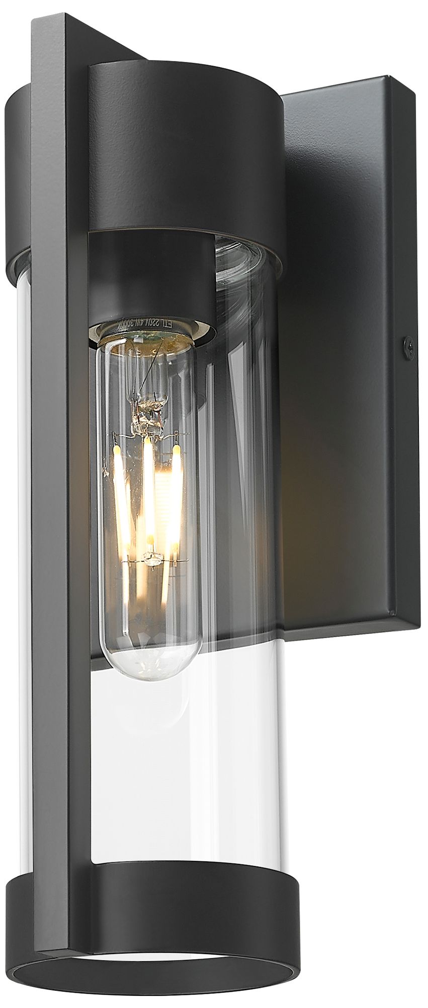 Stratford 10" Matte Black Coastal Outdoor Sconce With Clear Glass