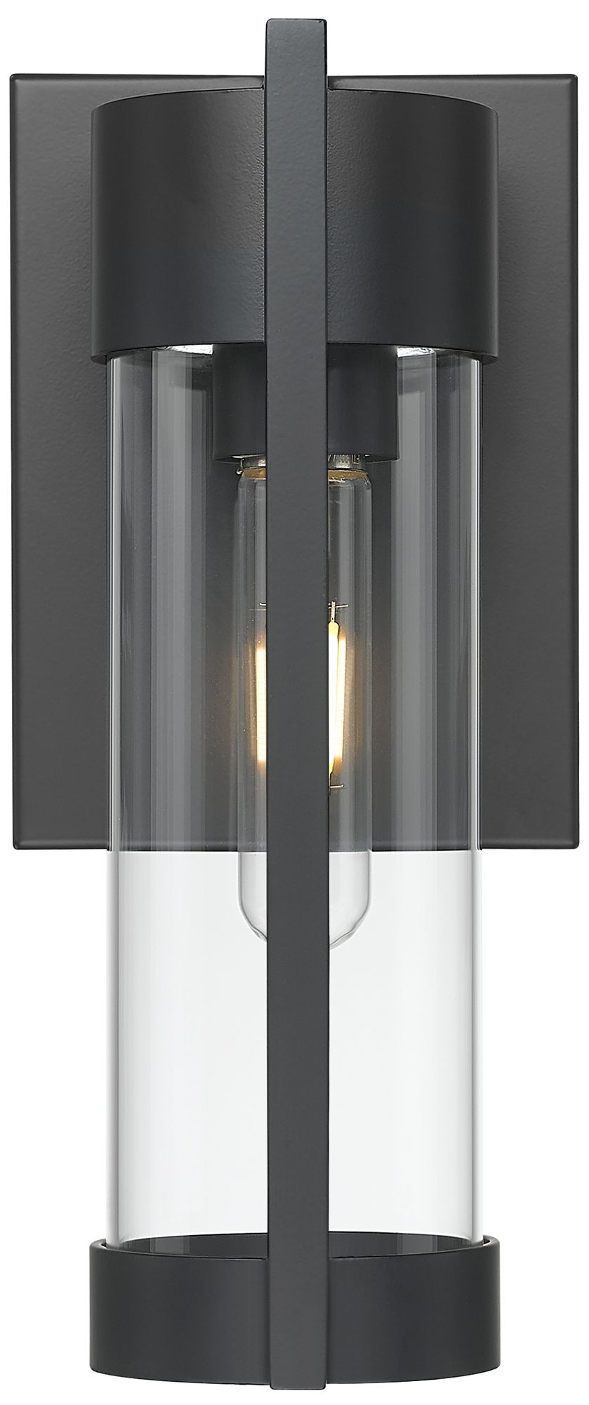 Image 2 Stratford 10" Matte Black Coastal Outdoor Sconce With Clear Glass more views