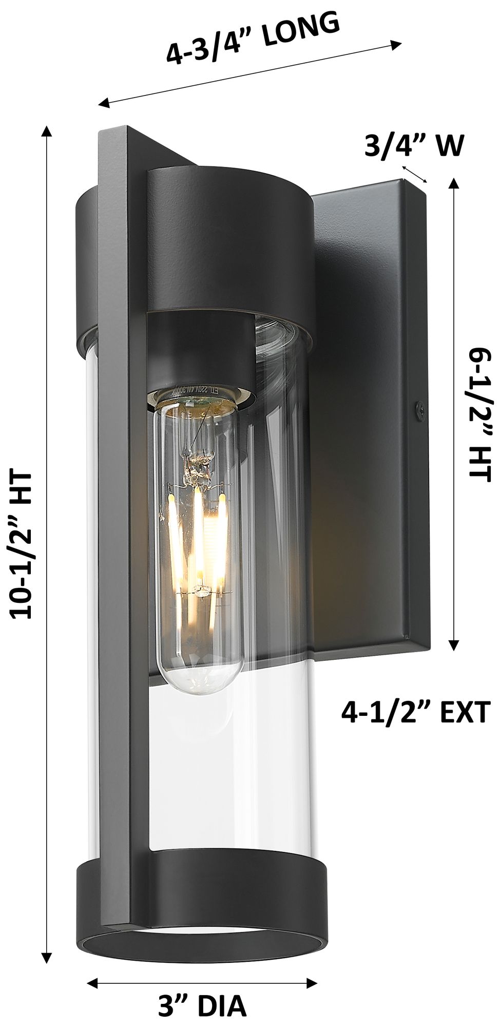 Image 4 Stratford 10" Matte Black Coastal Outdoor Sconce With Clear Glass more views