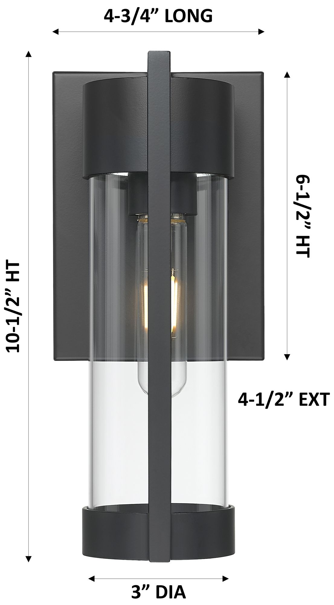 Image 5 Stratford 10" Matte Black Coastal Outdoor Sconce With Clear Glass more views