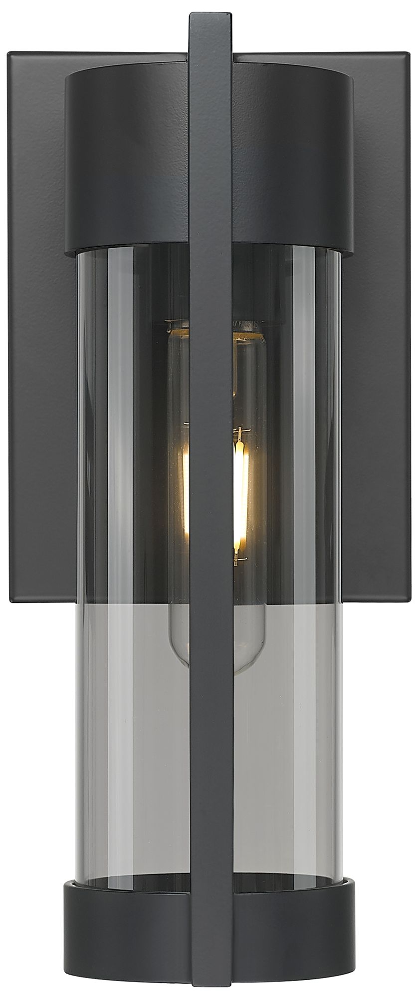 Image 2 Stratford 10" Matte Black Coastal Outdoor Sconce With Light Smoke Glass more views