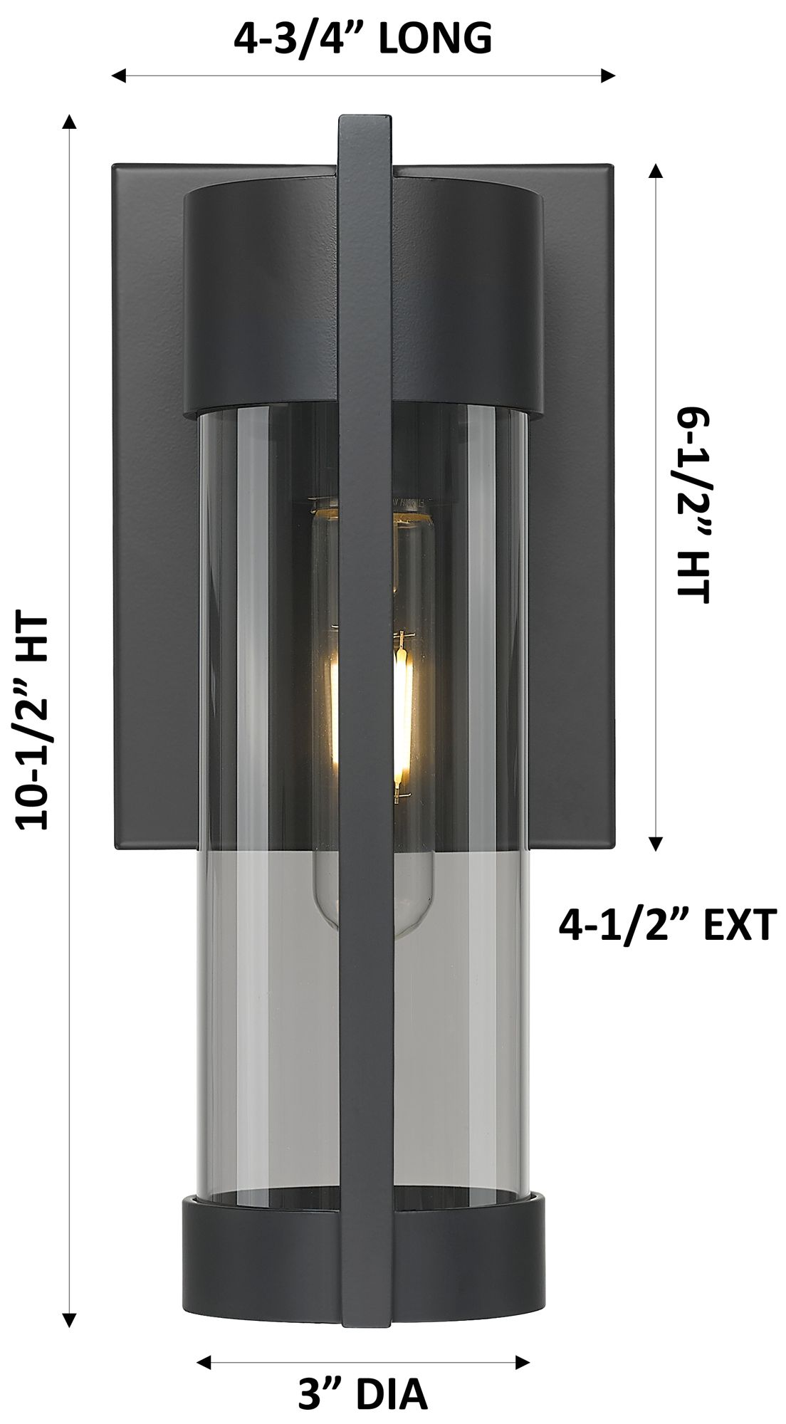 Image 4 Stratford 10" Matte Black Coastal Outdoor Sconce With Light Smoke Glass more views