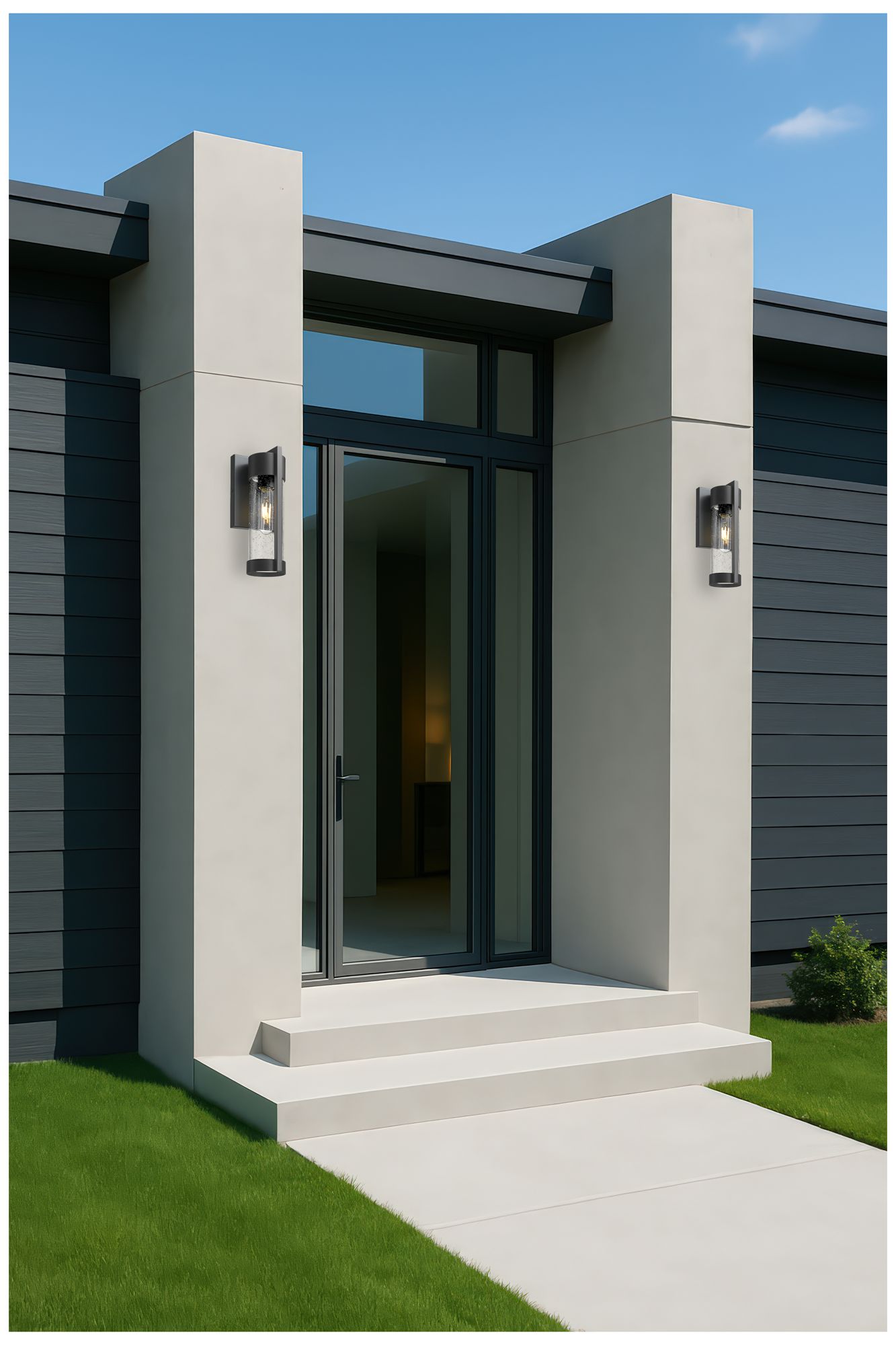 Image 3 Stratford 10" Matte Black Coastal Outdoor Sconce With Seeded Glass more views