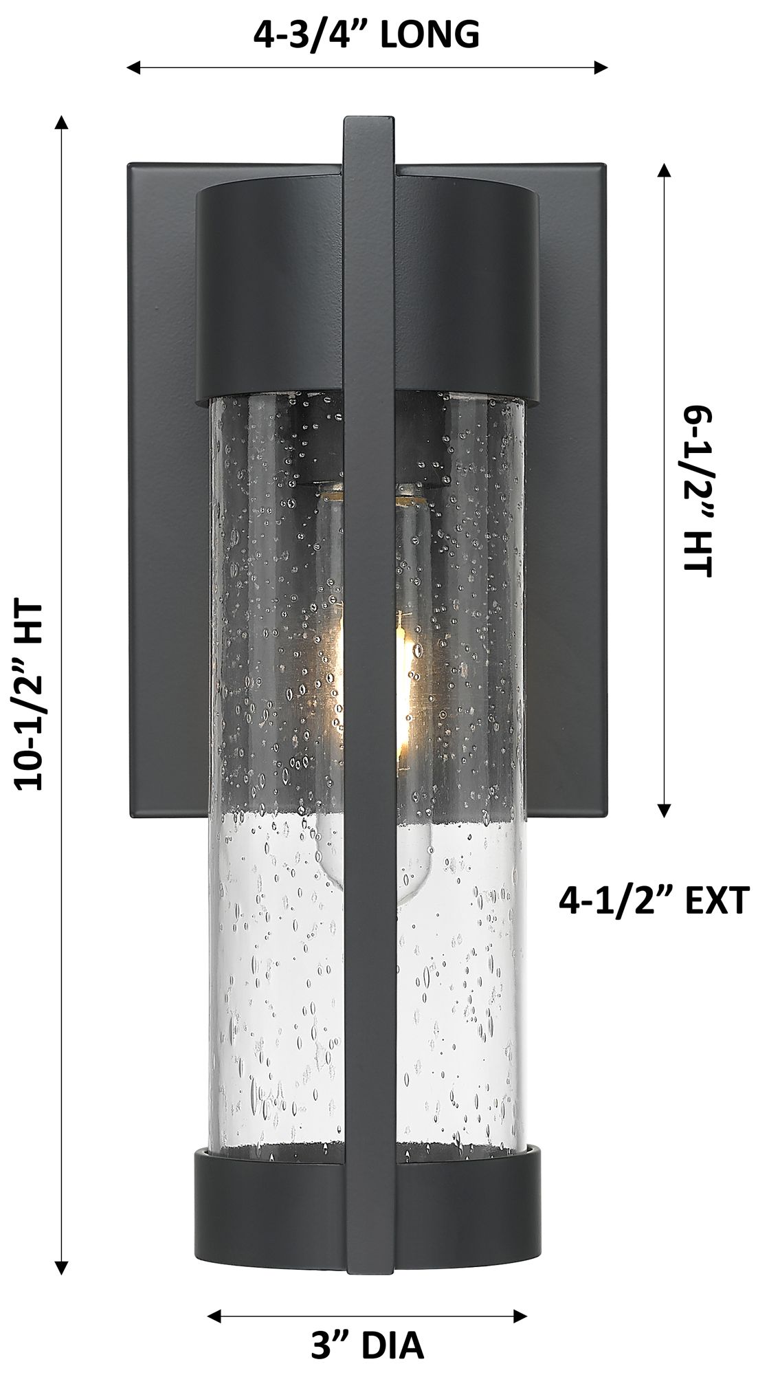 Image 5 Stratford 10" Matte Black Coastal Outdoor Sconce With Seeded Glass more views