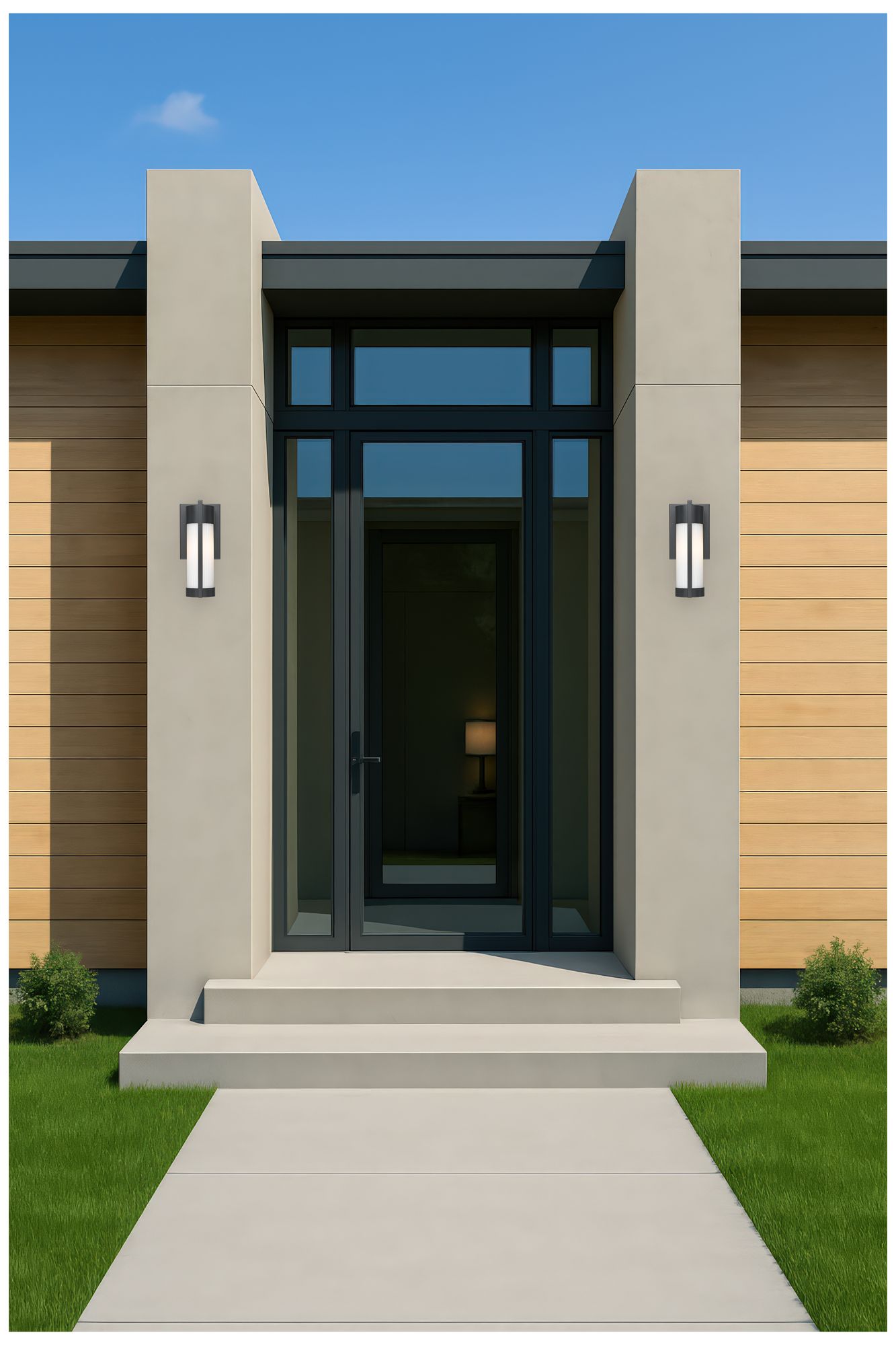 Image 3 Stratford 10" Matte Black Coastal Outdoor Sconce With Striped White Glass more views