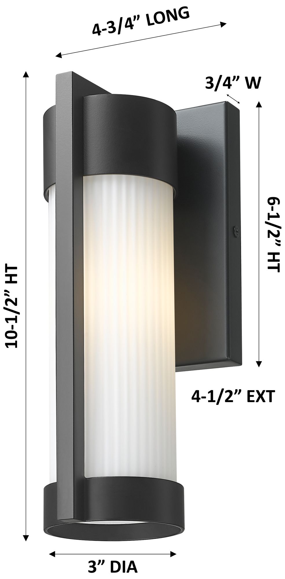 Image 4 Stratford 10" Matte Black Coastal Outdoor Sconce With Striped White Glass more views