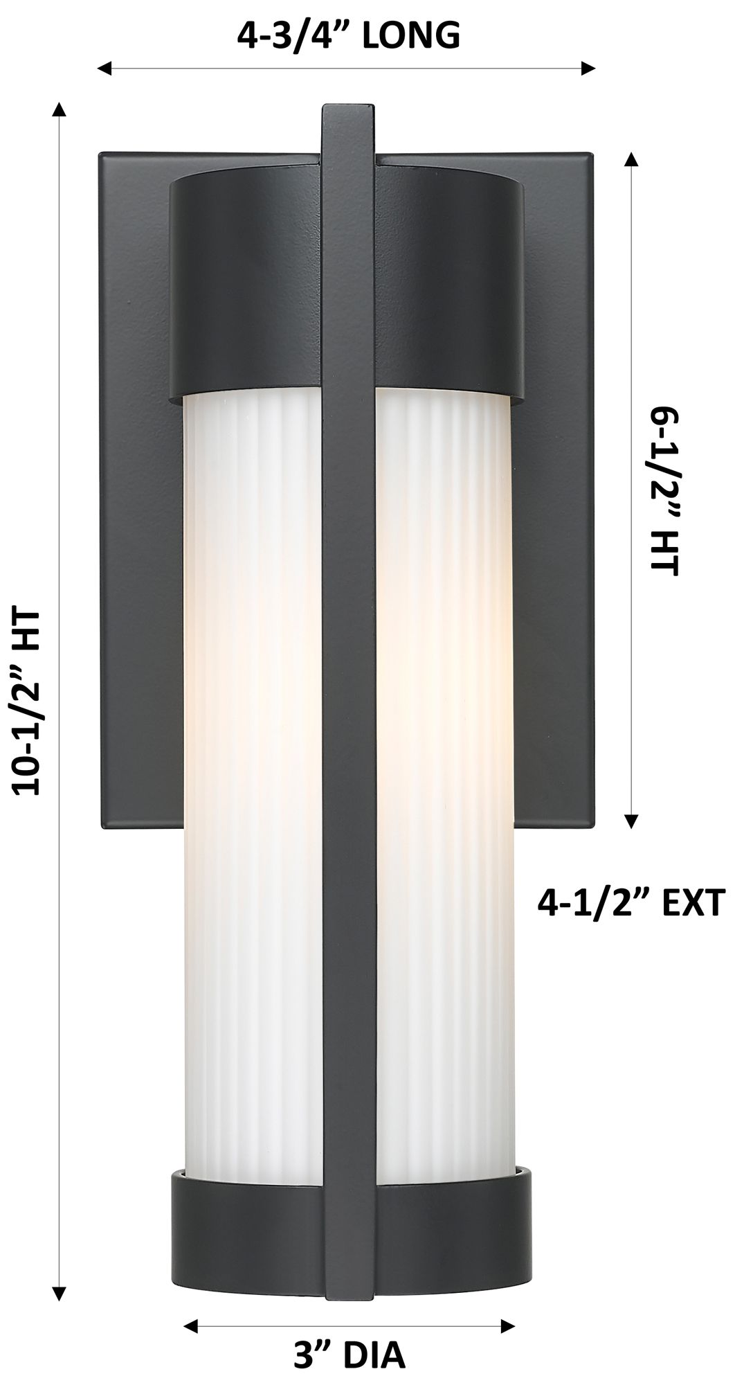 Image 5 Stratford 10" Matte Black Coastal Outdoor Sconce With Striped White Glass more views