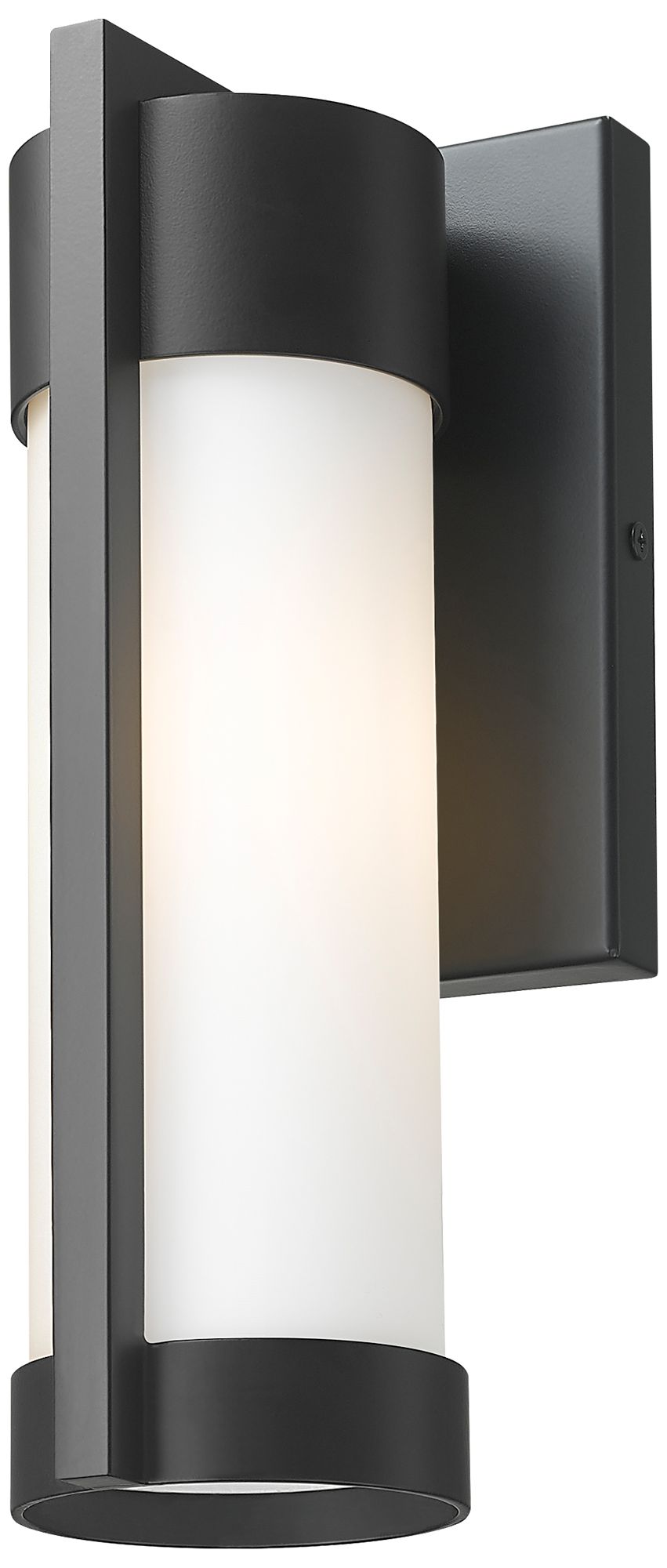 Stratford 10" Matte Black Coastal Outdoor Sconce With White Glass