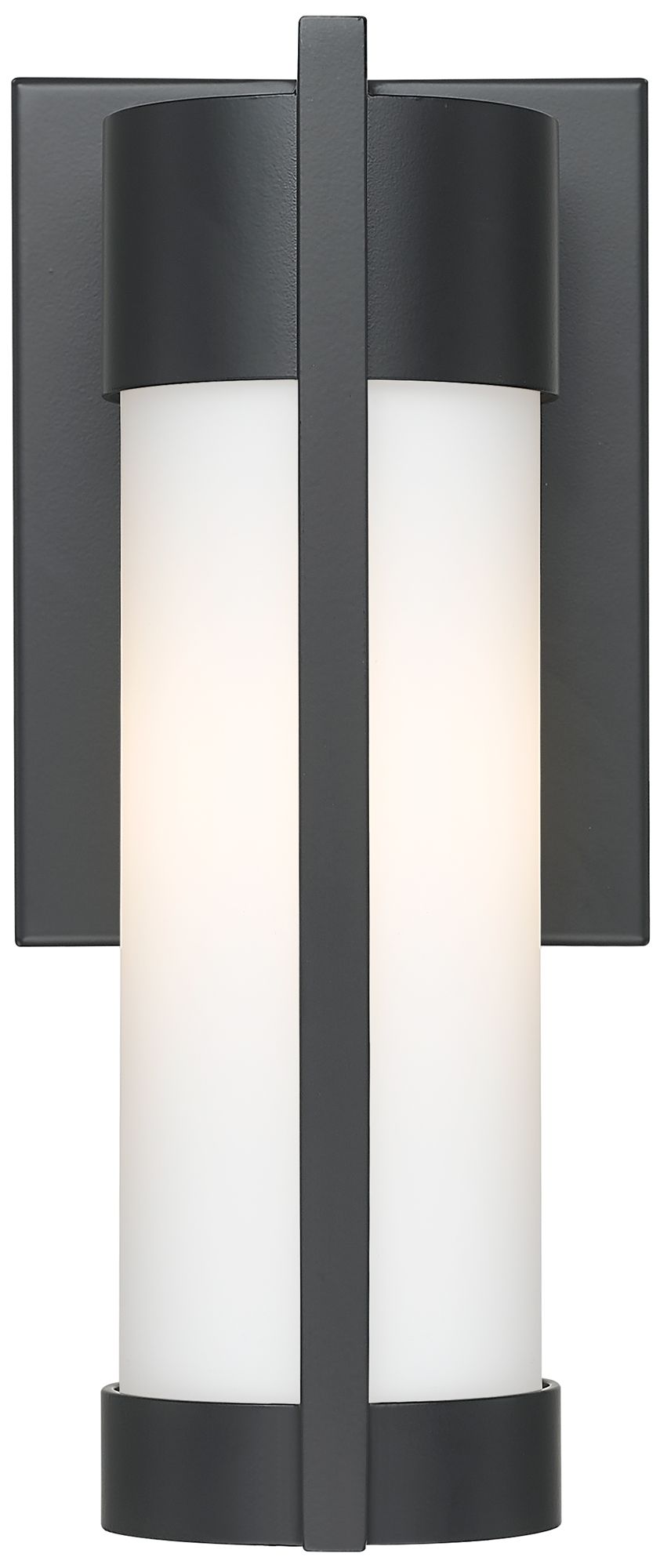 Image 2 Stratford 10" Matte Black Coastal Outdoor Sconce With White Glass more views
