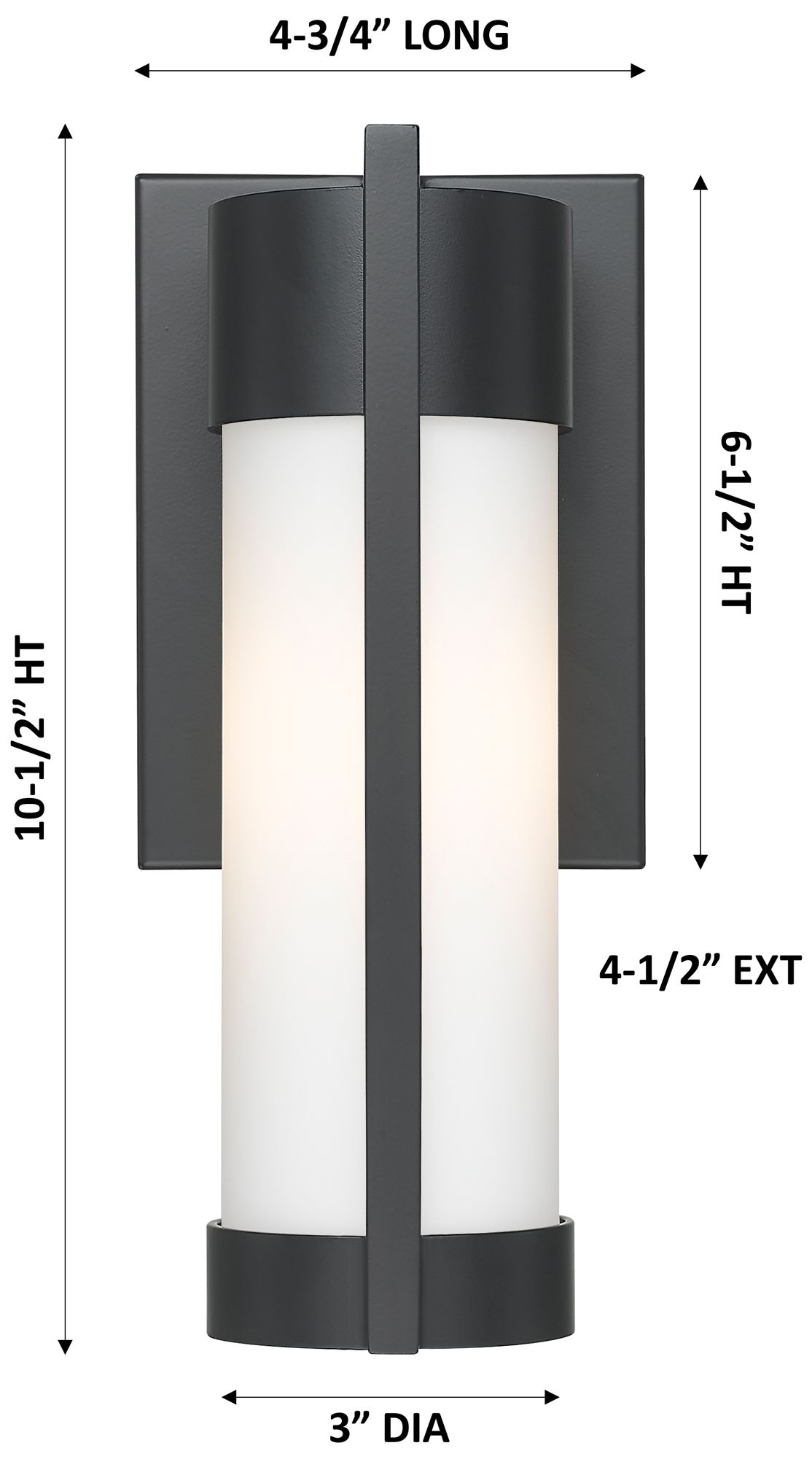 Image 4 Stratford 10" Matte Black Coastal Outdoor Sconce With White Glass more views