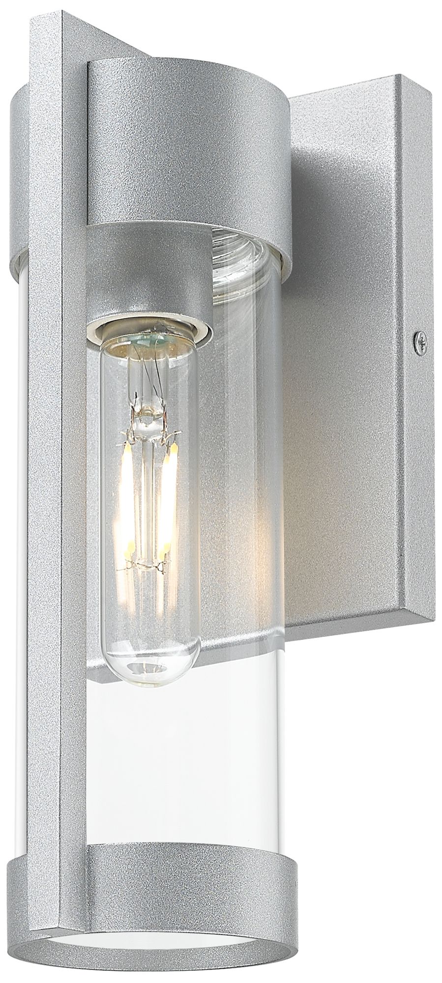 Stratford 10" Silver Coastal Outdoor Sconce With Clear Glass