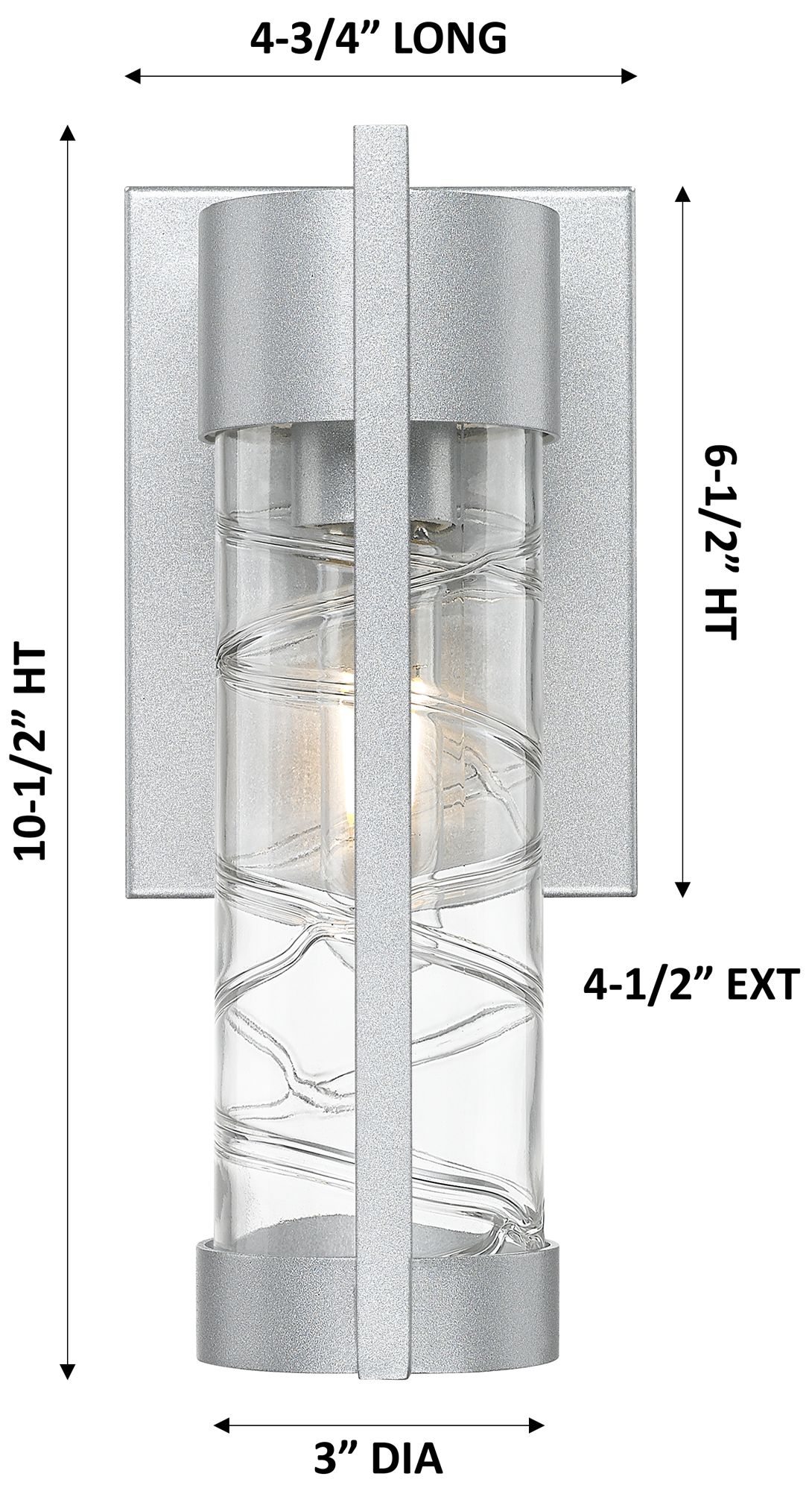 Image 4 Stratford 10" Silver Coastal Outdoor Sconce With Deco Swirl Glass more views