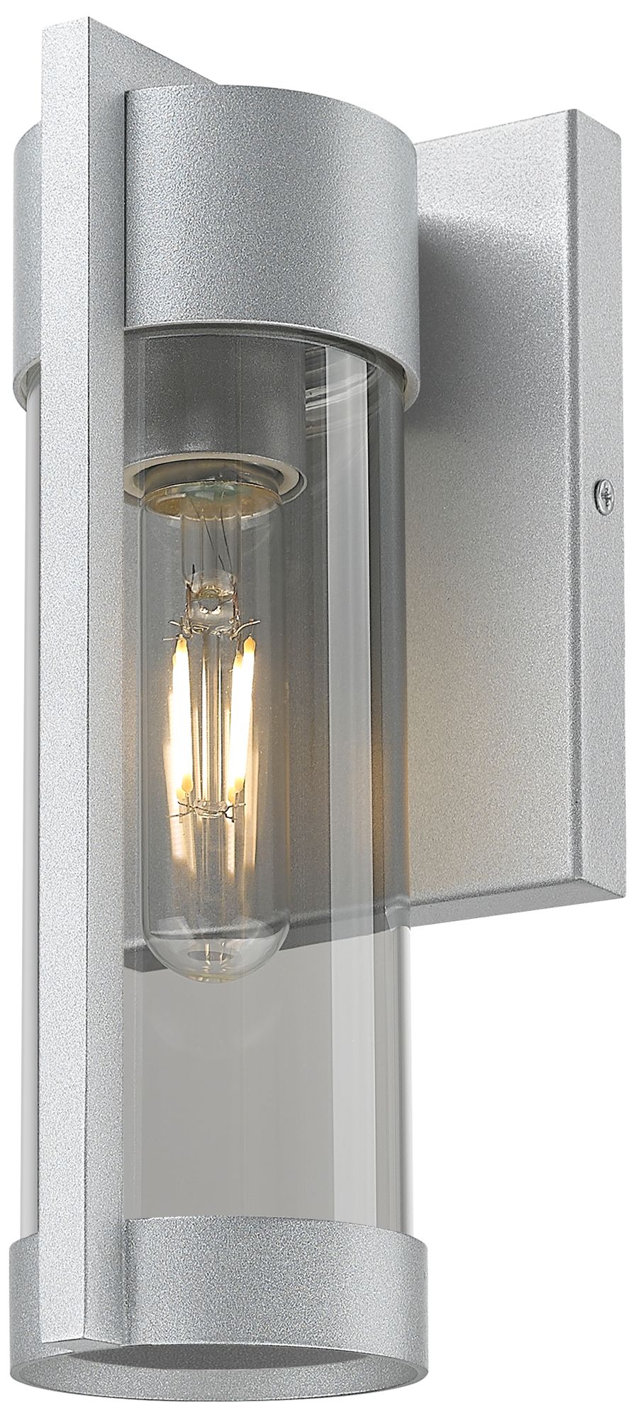 Stratford 10" Silver Coastal Outdoor Sconce With Light Smoke Glass