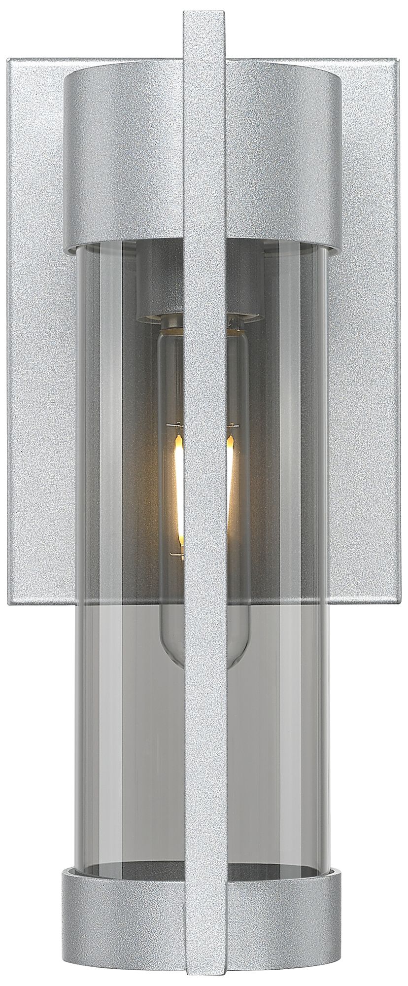 Image 2 Stratford 10" Silver Coastal Outdoor Sconce With Light Smoke Glass more views