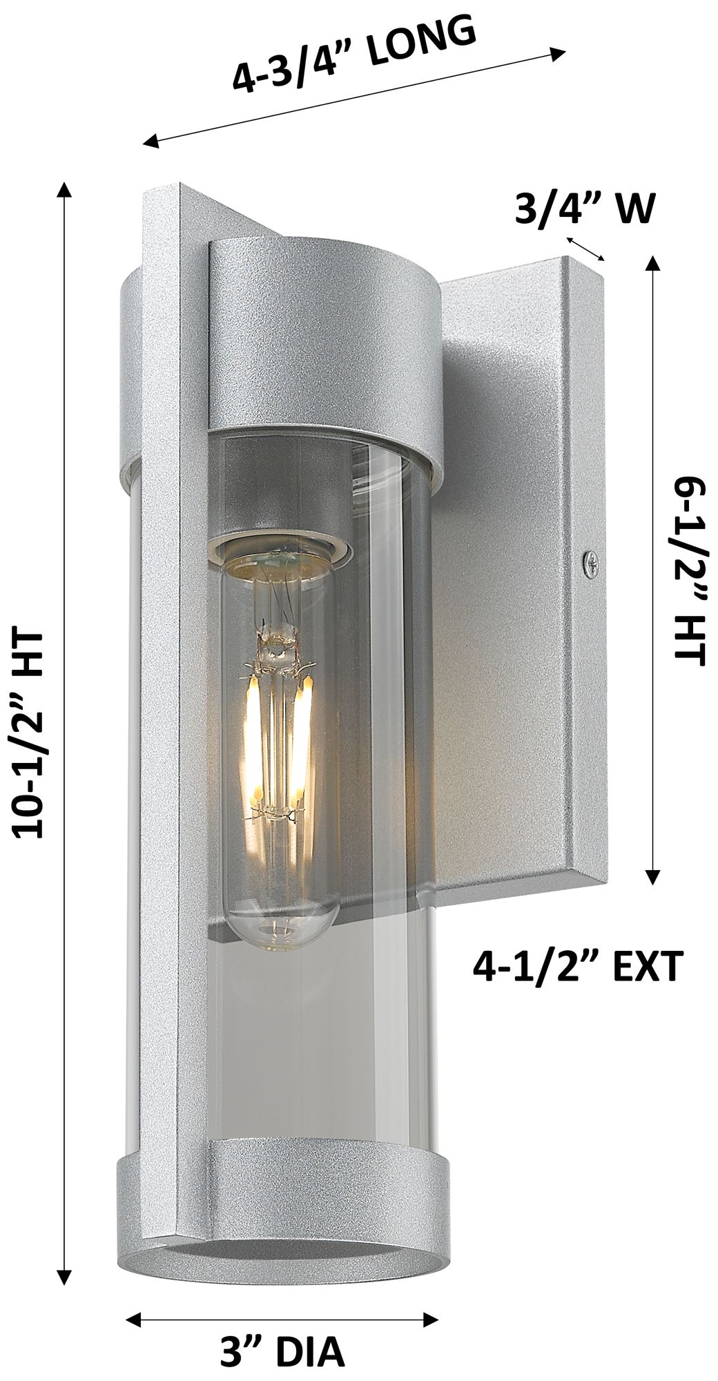 Image 3 Stratford 10" Silver Coastal Outdoor Sconce With Light Smoke Glass more views