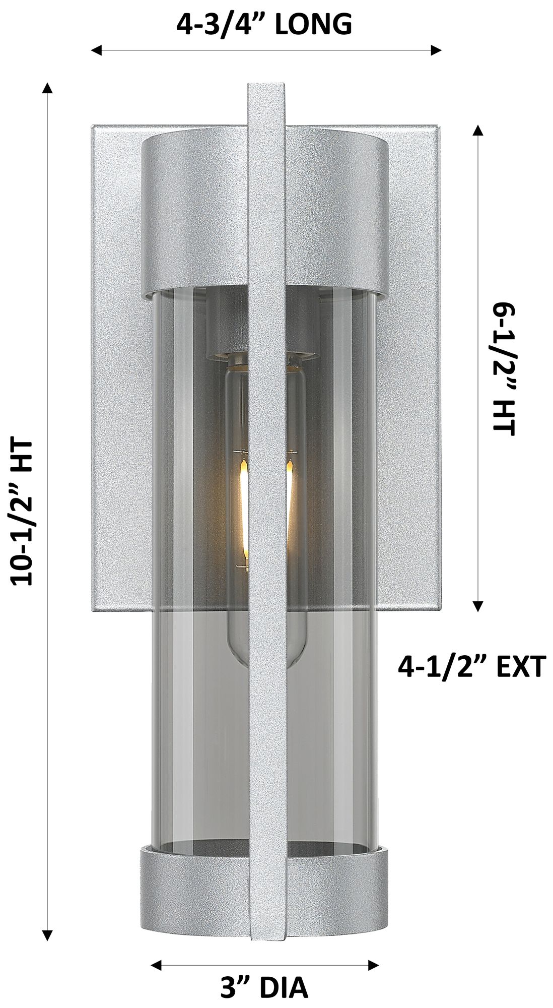 Image 4 Stratford 10" Silver Coastal Outdoor Sconce With Light Smoke Glass more views