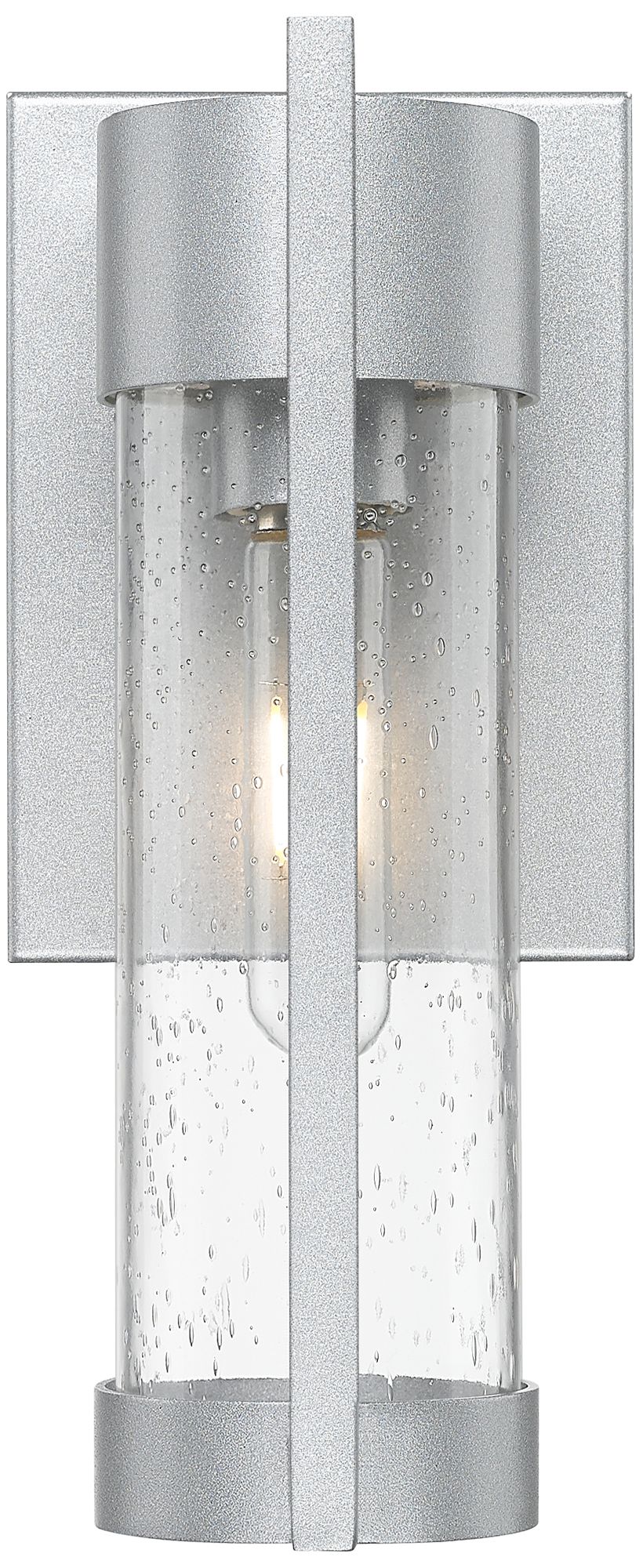 Image 2 Stratford 10" Silver Coastal Outdoor Sconce With Seeded Glass more views