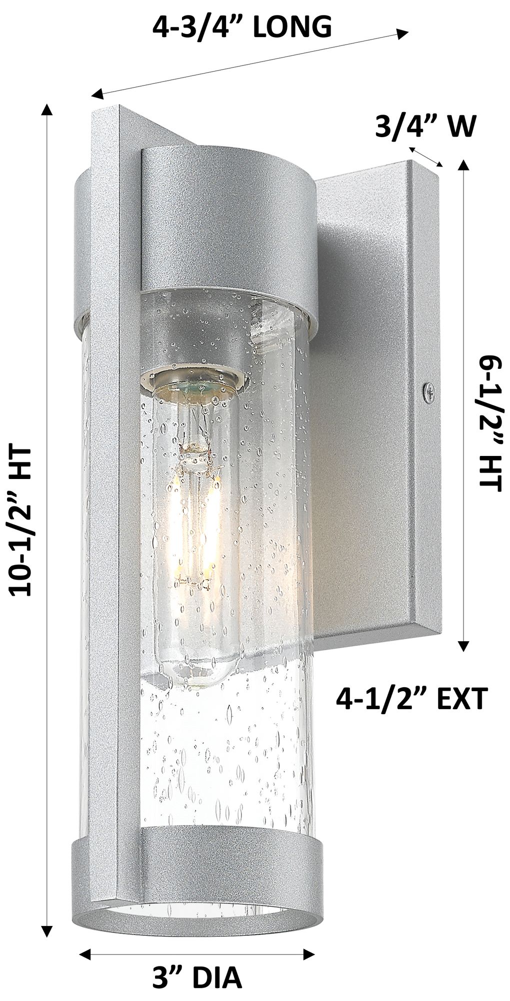 Image 3 Stratford 10" Silver Coastal Outdoor Sconce With Seeded Glass more views