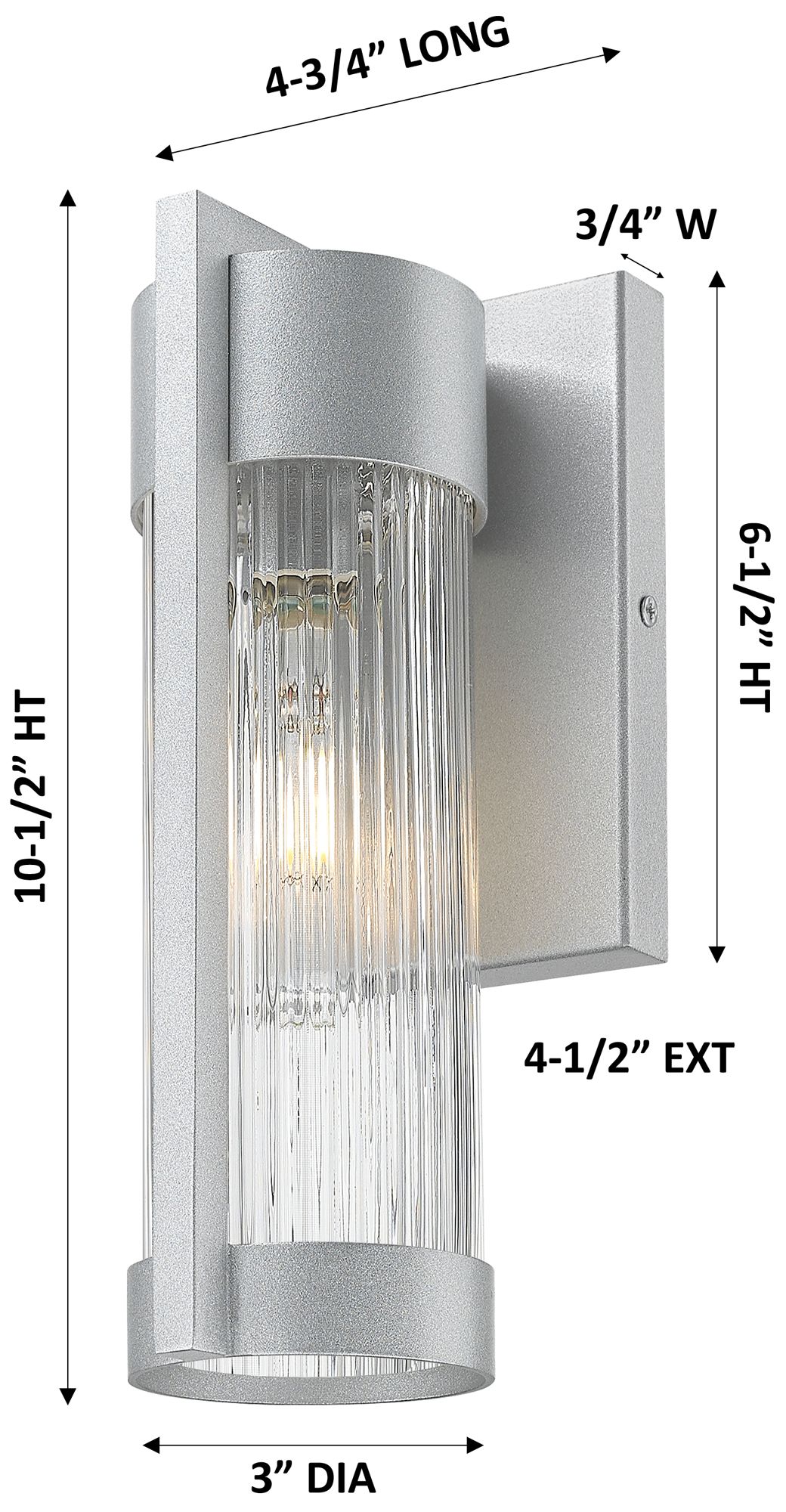 Image 3 Stratford 10" Silver Coastal Outdoor Sconce With Striped Clear Glass more views