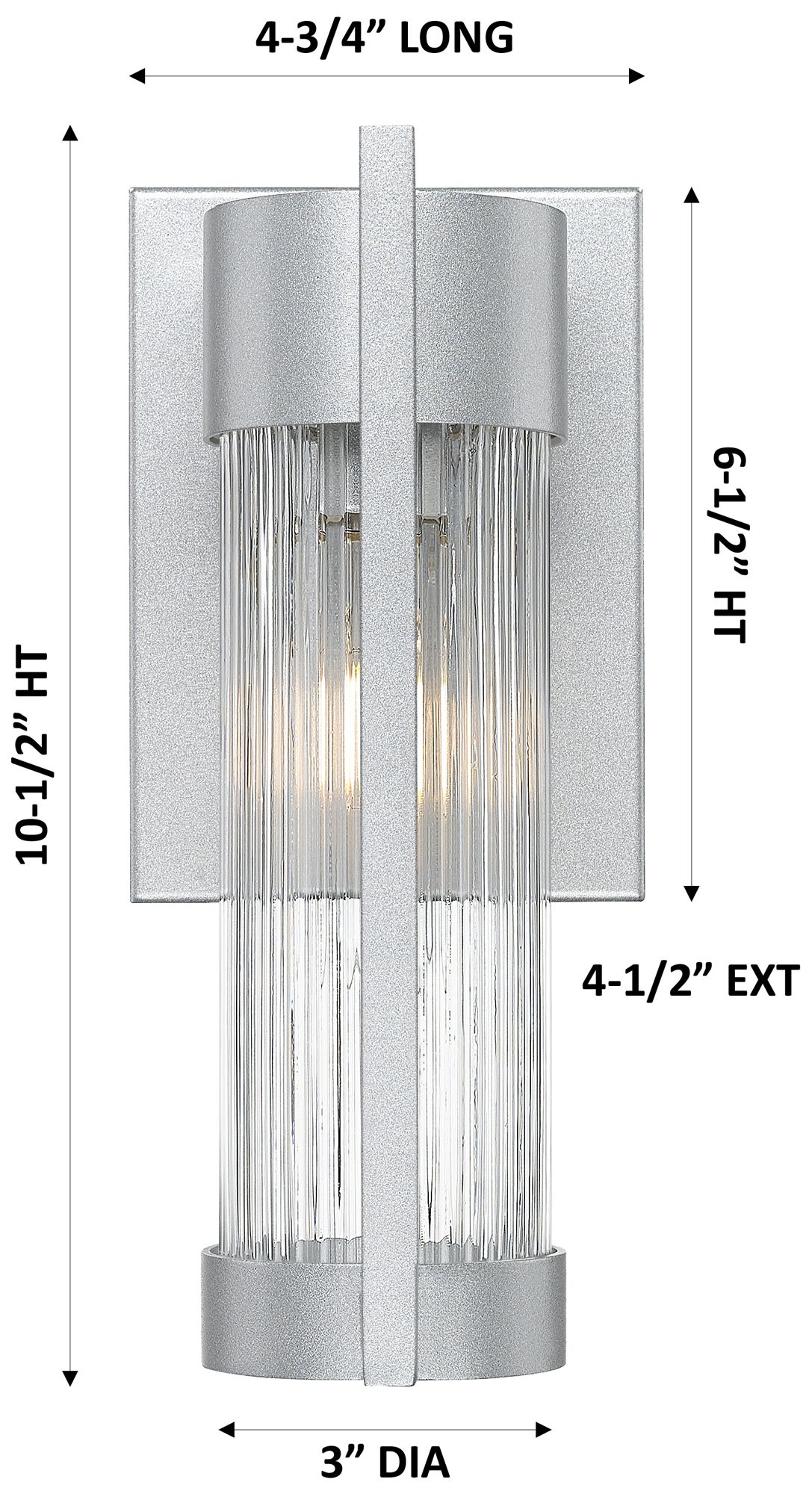 Image 4 Stratford 10" Silver Coastal Outdoor Sconce With Striped Clear Glass more views