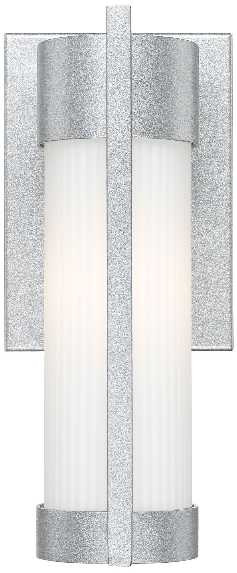 Image 2 Stratford 10" Silver Coastal Outdoor Sconce With Striped White Glass more views