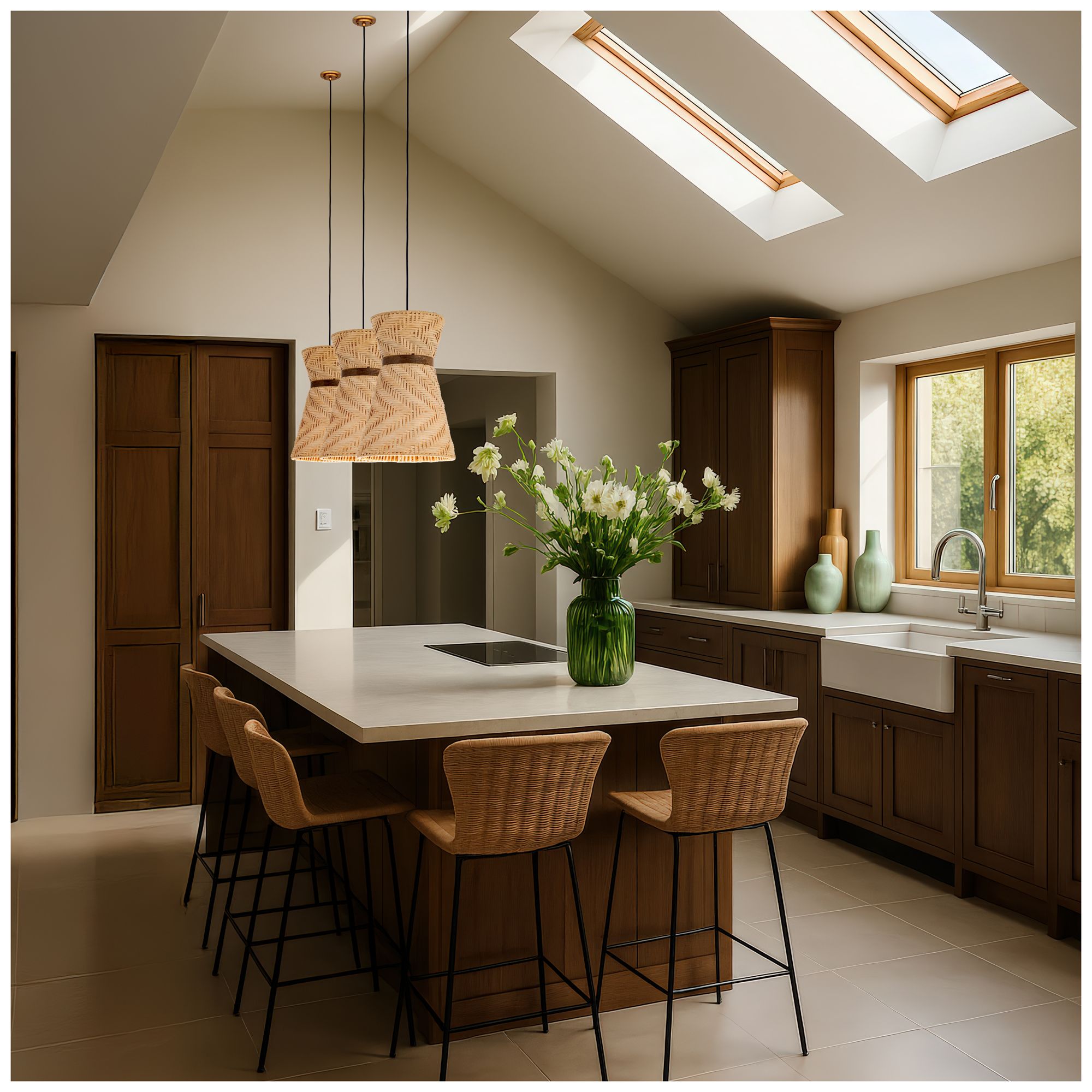 Image 2 Stratford 10" Wide Gold Cord Hung Pendant with Natural Shade more views