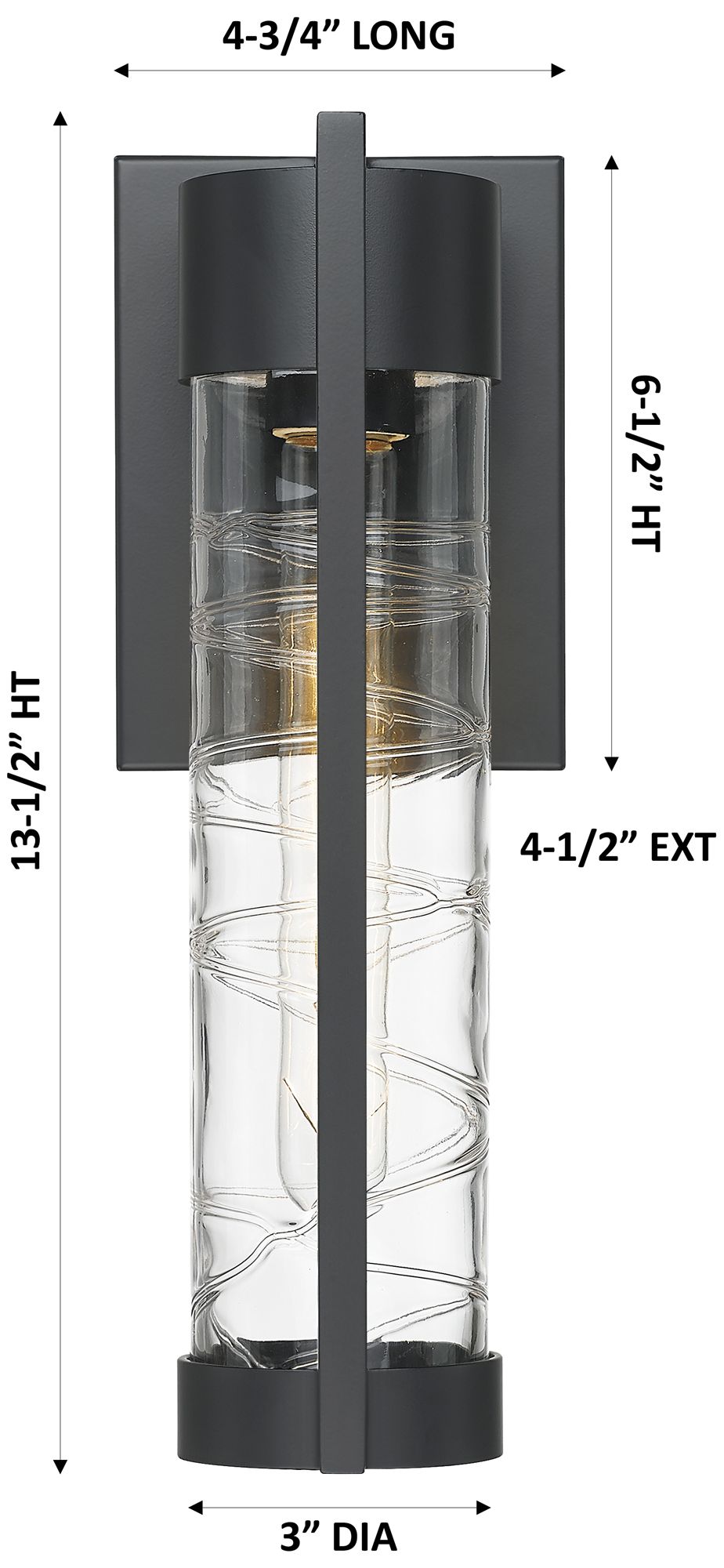 Image 4 Stratford 13" Matte Black Coastal Outdoor Sconce With Deco Swirl Glass more views
