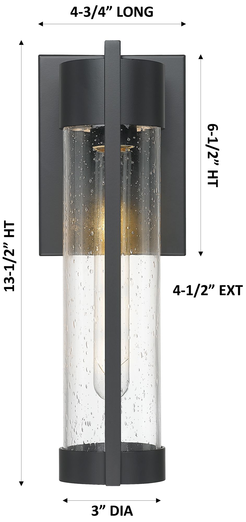 Image 4 Stratford 13" Matte Black Coastal Outdoor Sconce With Seeded Glass more views
