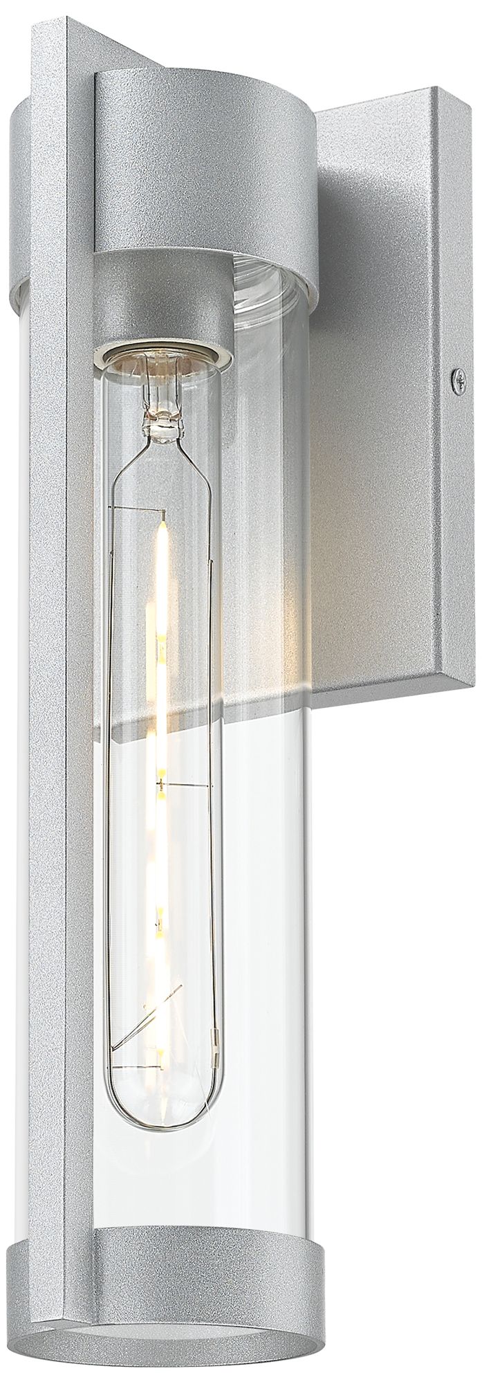 Stratford 13" Silver Coastal Outdoor Sconce With Clear Glass