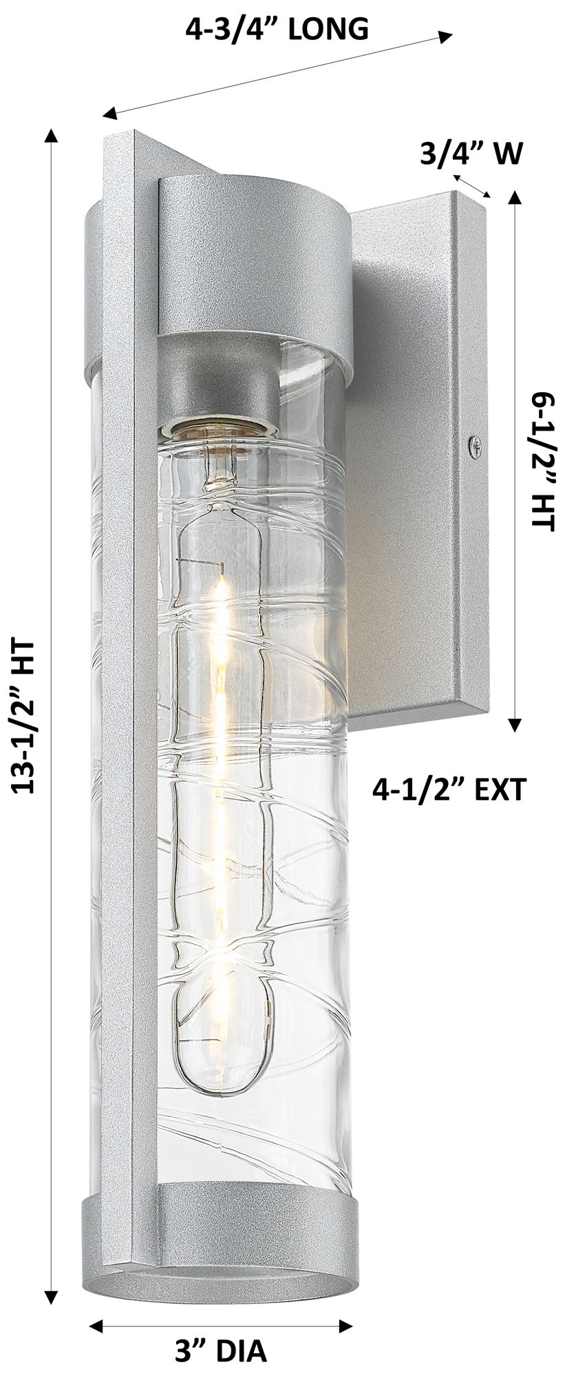 Image 3 Stratford 13" Silver Coastal Outdoor Sconce With Deco Swirl Glass more views