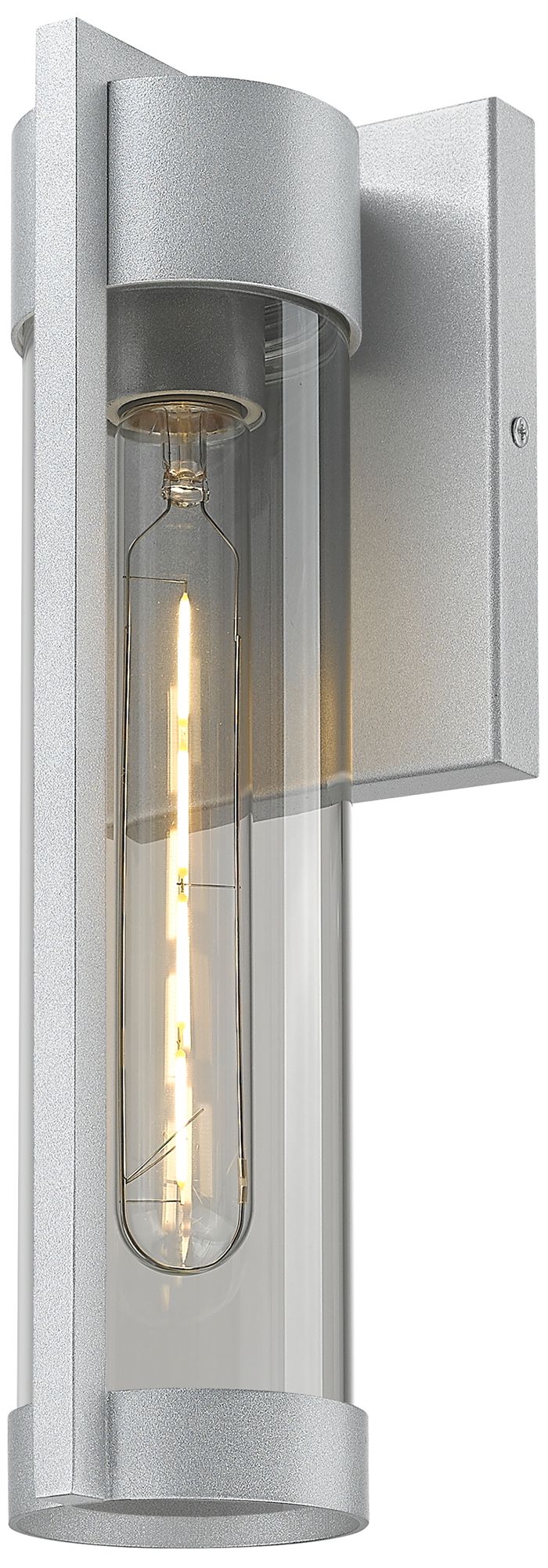 Stratford 13" Silver Coastal Outdoor Sconce With Light Smoke Glass