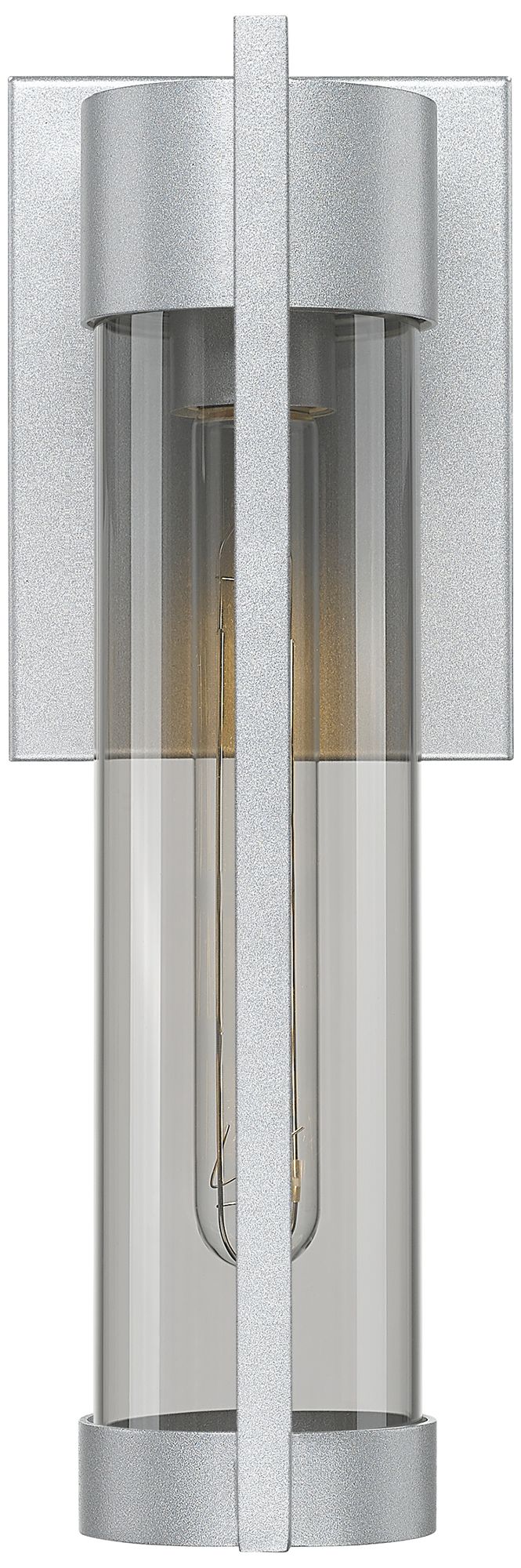 Image 2 Stratford 13" Silver Coastal Outdoor Sconce With Light Smoke Glass more views