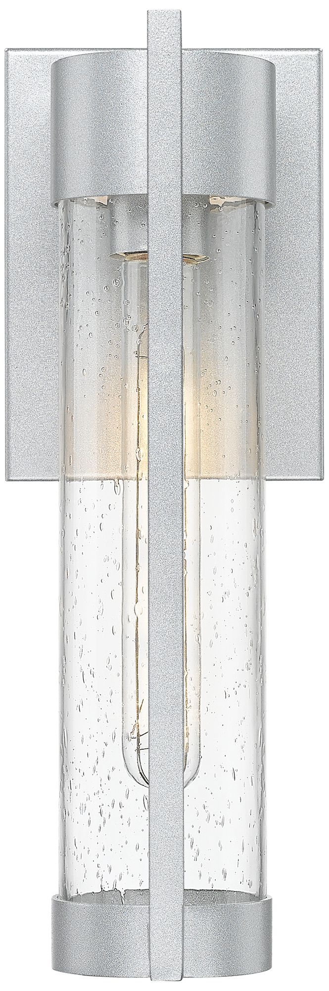 Image 2 Stratford 13" Silver Coastal Outdoor Sconce With Seeded Glass more views