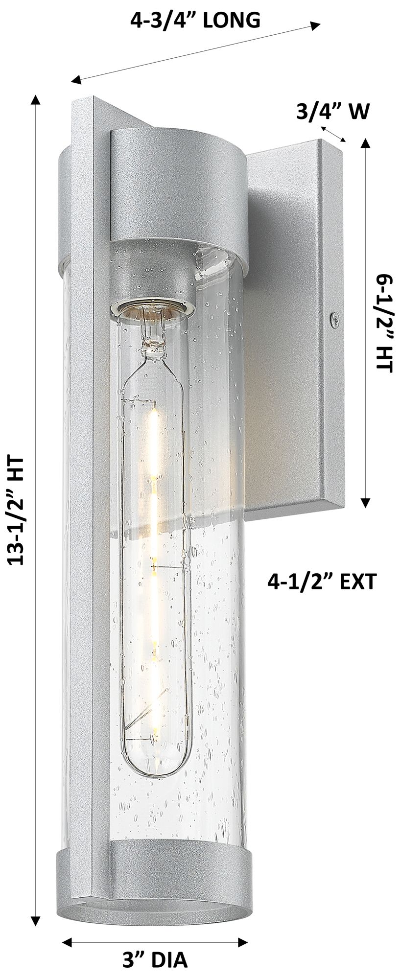 Image 3 Stratford 13" Silver Coastal Outdoor Sconce With Seeded Glass more views