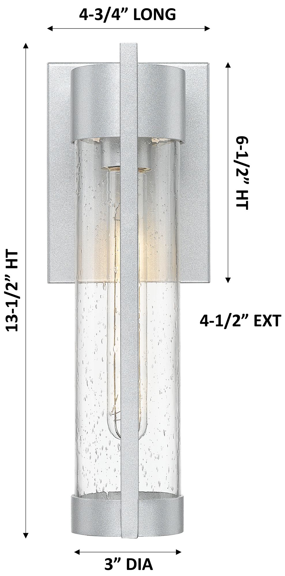 Image 4 Stratford 13" Silver Coastal Outdoor Sconce With Seeded Glass more views