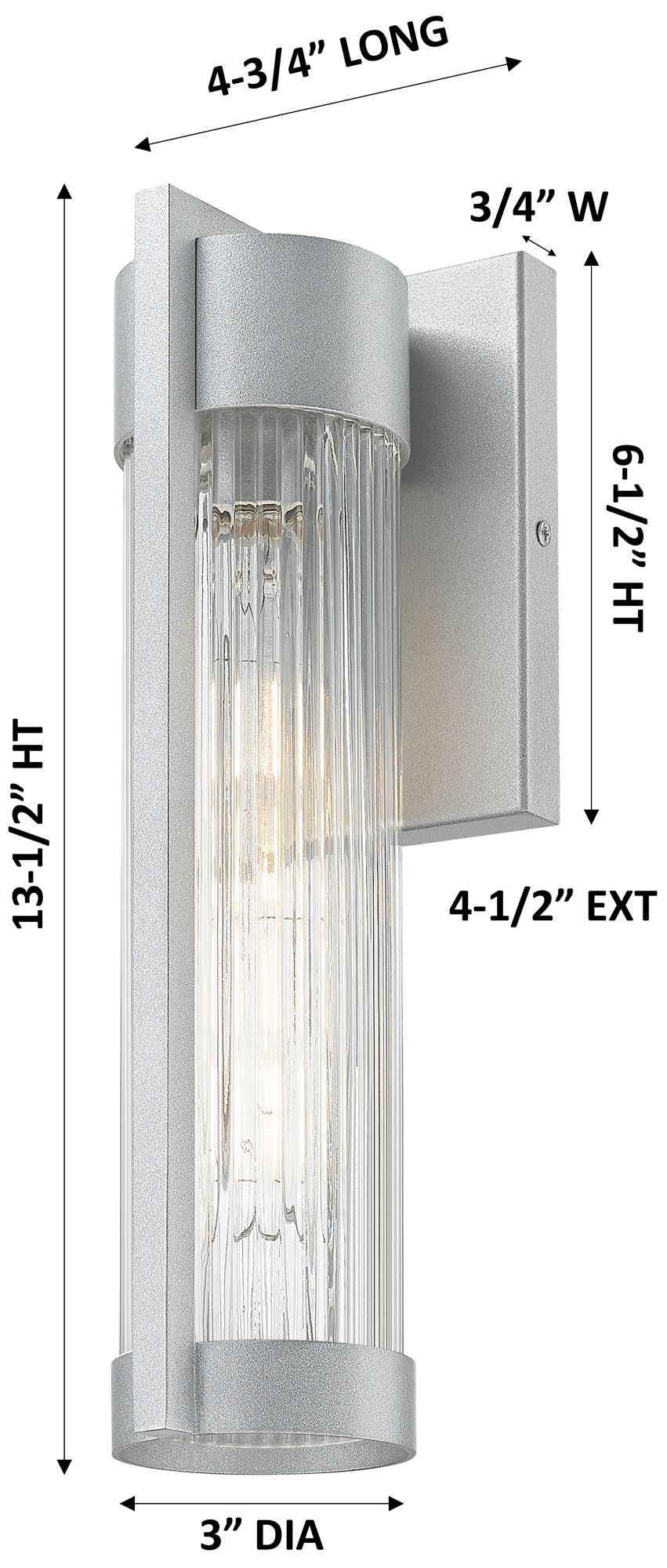 Image 3 Stratford 13" Silver Coastal Outdoor Sconce With Striped Clear Glass more views