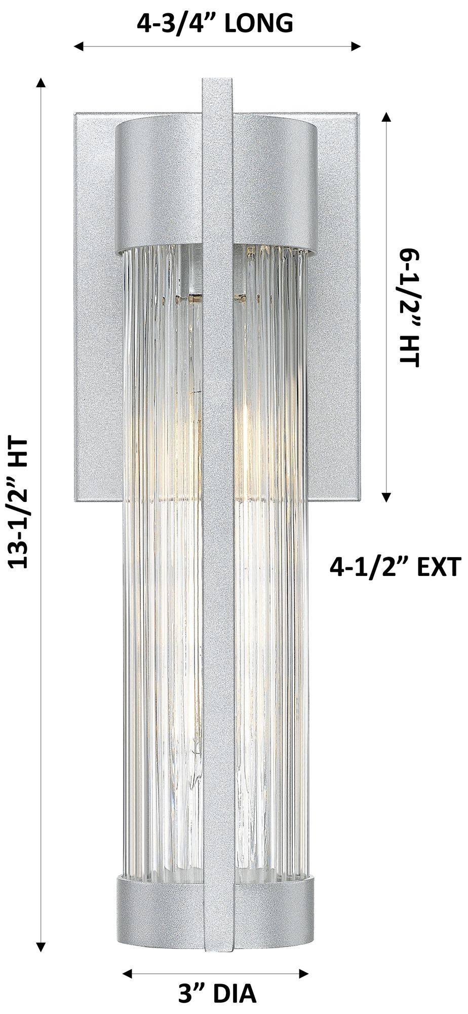 Image 4 Stratford 13" Silver Coastal Outdoor Sconce With Striped Clear Glass more views