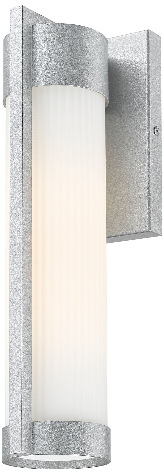 Stratford 13" Silver Coastal Outdoor Sconce With Striped White Glass