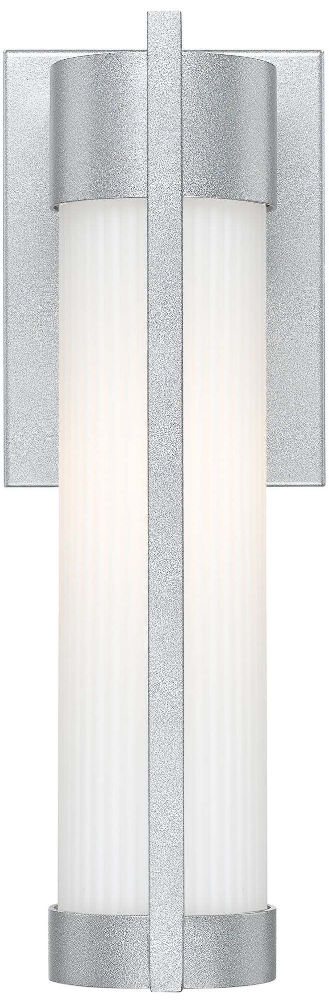 Image 2 Stratford 13" Silver Coastal Outdoor Sconce With Striped White Glass more views