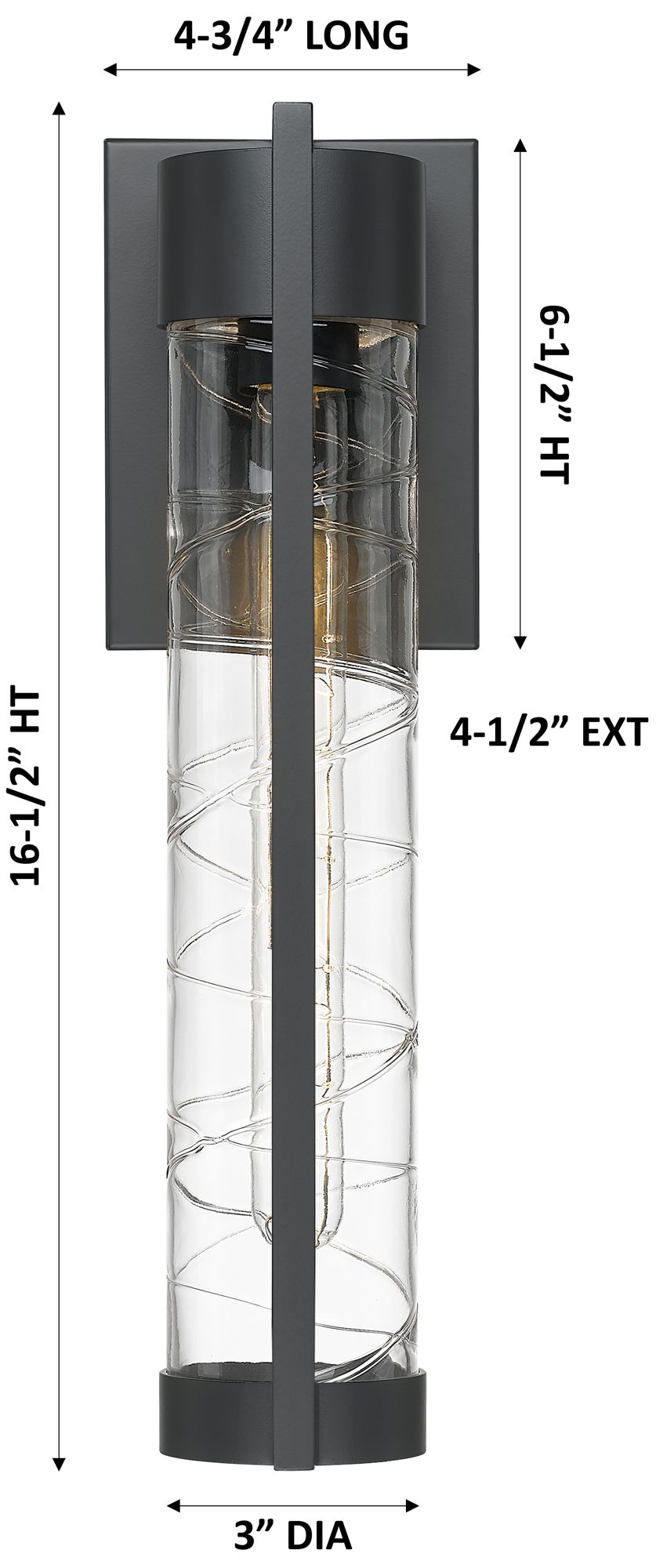 Image 3 Stratford 16" Matte Black Coastal Outdoor Sconce With Deco Swirl Glass more views