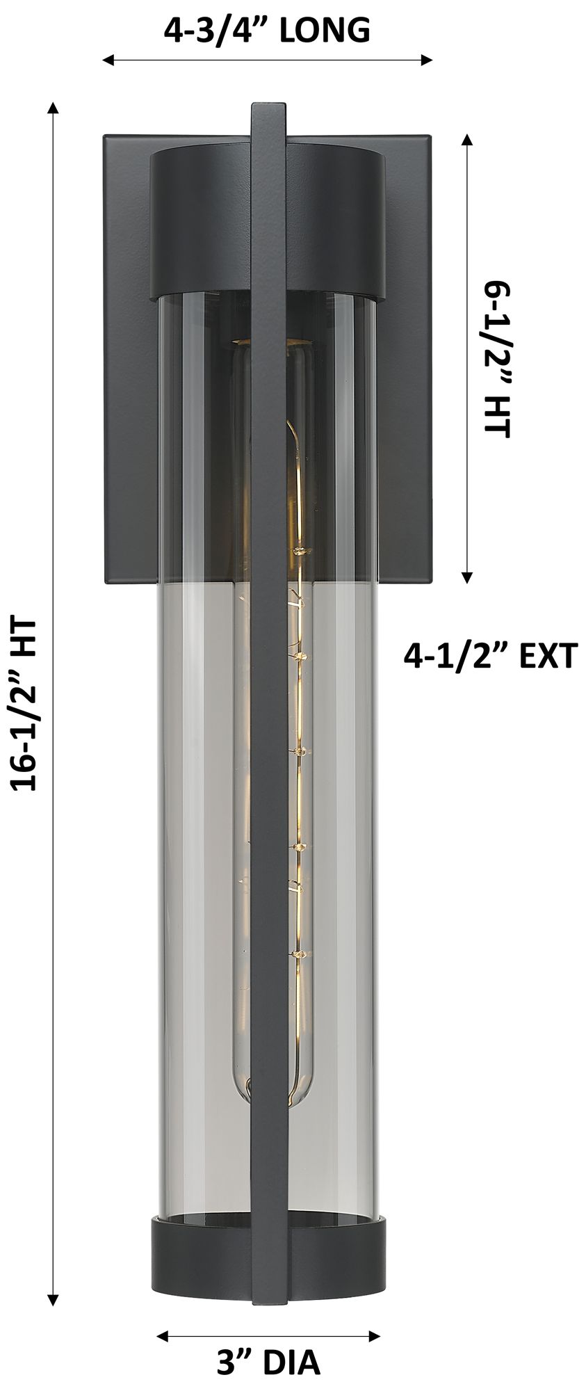 Image 3 Stratford 16" Matte Black Coastal Outdoor Sconce With Light Smoke Glass more views